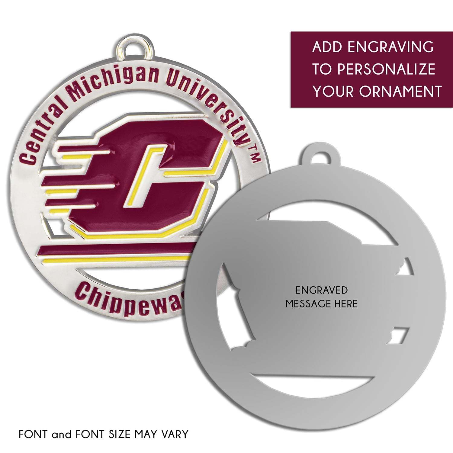 NCAA Central Michigan Chippewas Christmas Ornament - Team Spirit Holiday Decor for Fans | Perfect for Tree Decorations, Gift Giving & College Memorabilia Display