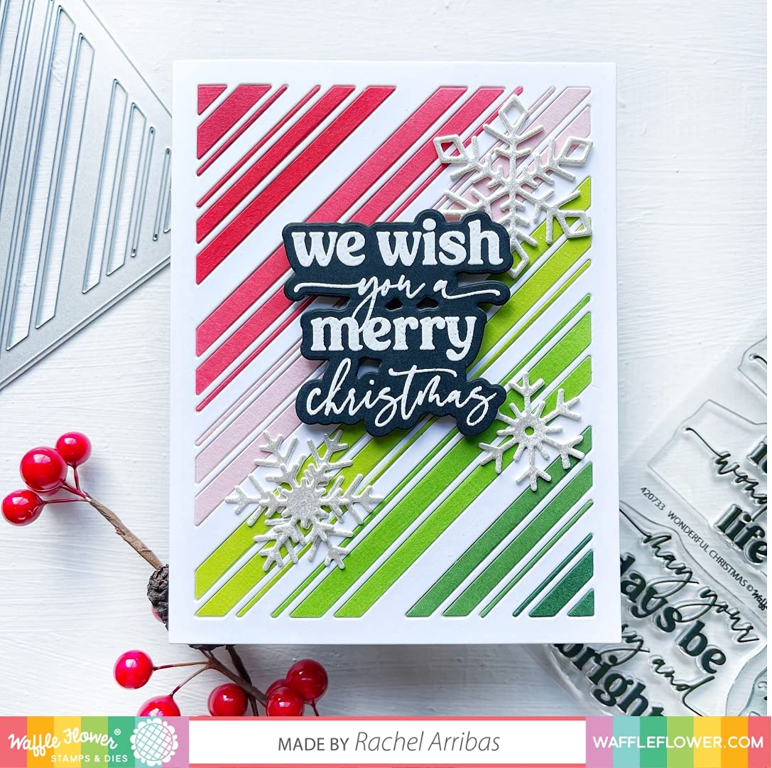 Waffle Flower Wonderful Christmas Matching Die Set - Holiday Card Making, Scrapbooking & DIY Craft Supplies for Festive Greetings