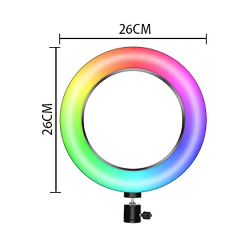 Professional 26CM RGB LED Ring Light with Stand & Phone Holder - Dimmable Fill Light for Live Streaming, Makeup, Photography - Perfect for YouTube, TikTok, Instagram Content Creation & Video Conferencing