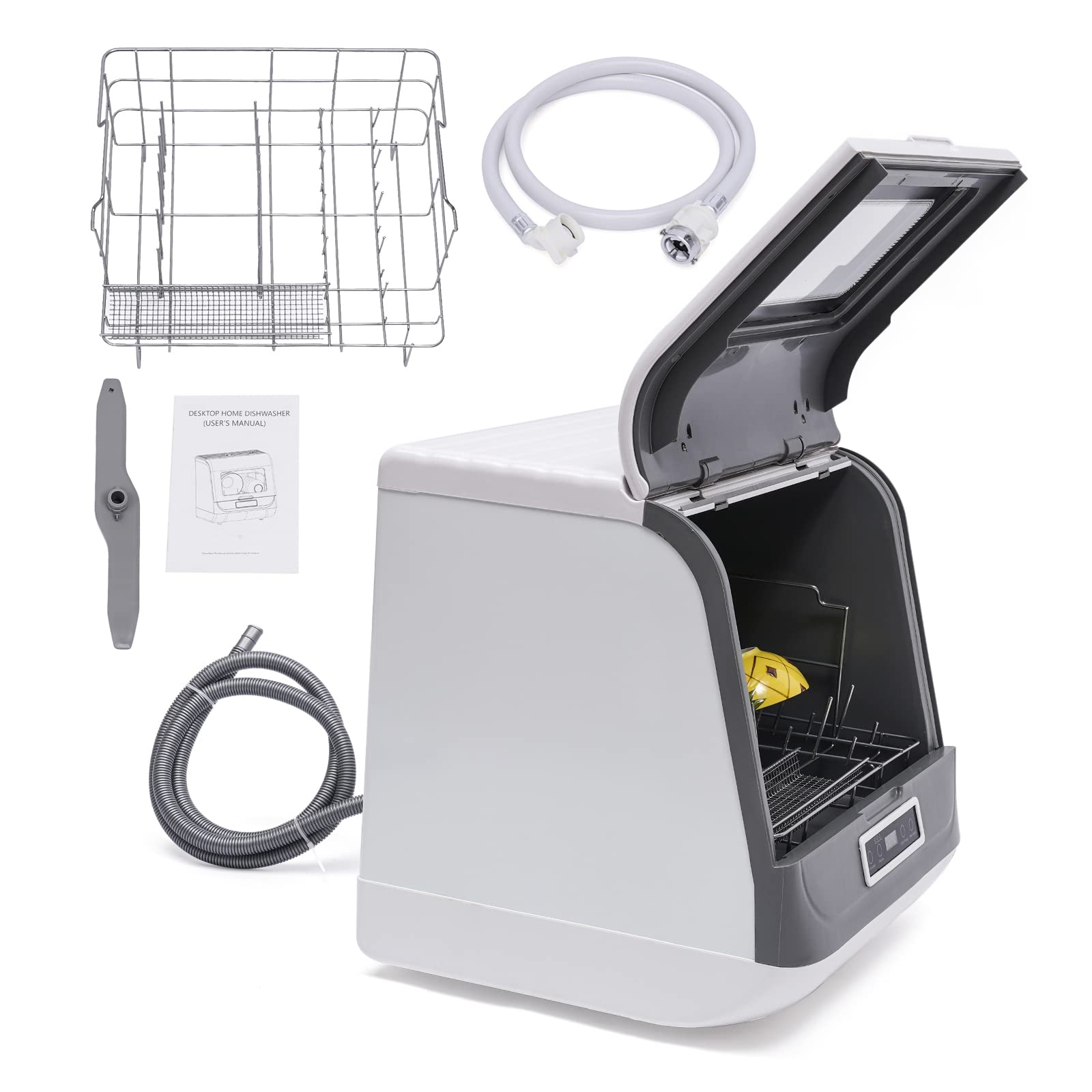 Portable Countertop Dishwasher with 4 Washing Programs & Air-Dry Function | Compact Automatic Dishwasher with Deep Heating Cleaning for Small Apartments, Dorms, RVs & Camping (Style3) - Perfect for Kitchen, Studio & Tiny Homes