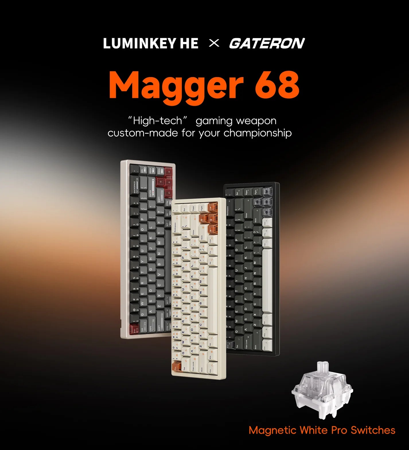 LUMINKEY Magger 68 HE Mechanical Gaming Keyboard - RGB Backlit, Hot-Swappable, Wired/Wireless - Perfect for PC, Mac, PS5, Xbox Gaming & Office Work