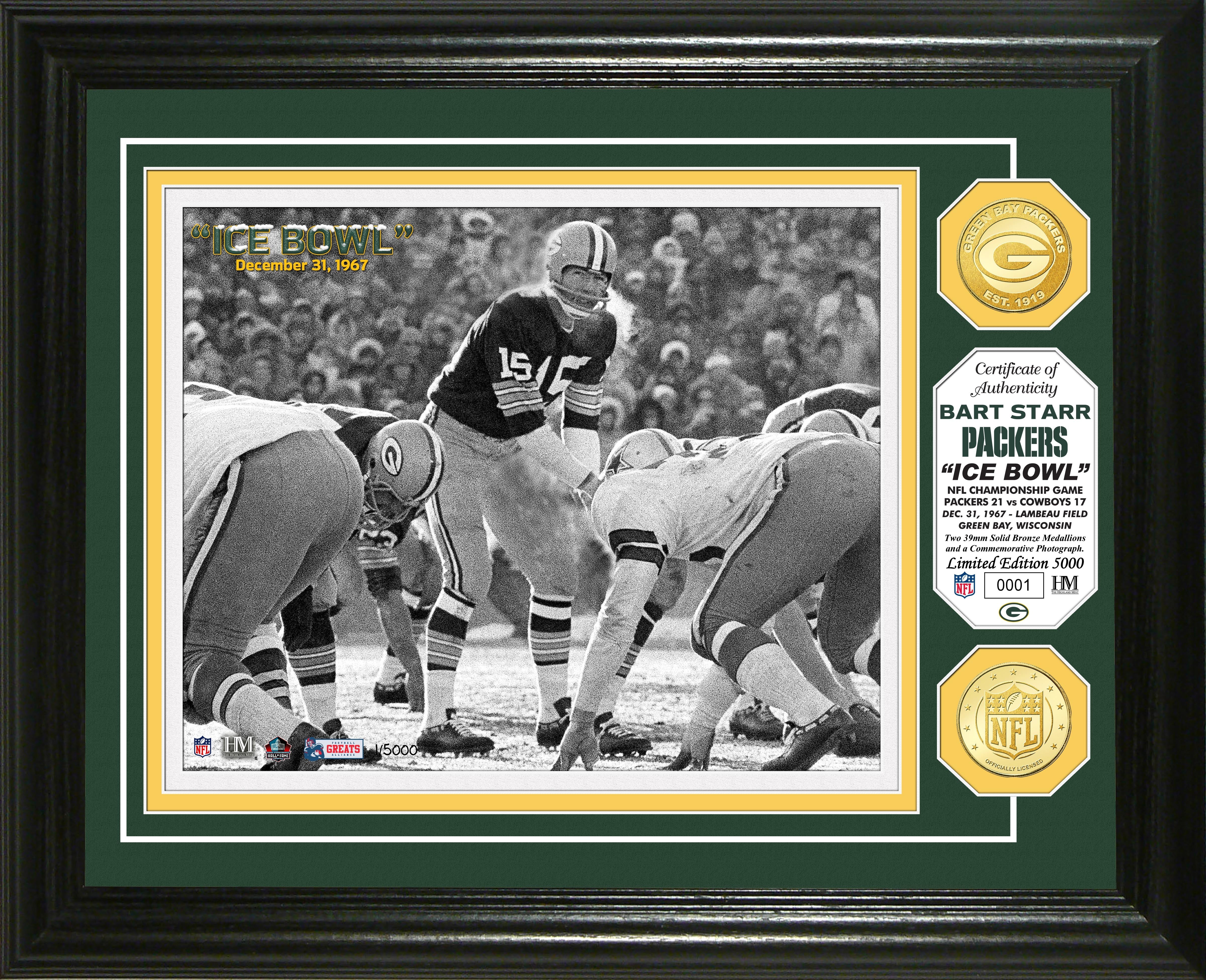 Bart Starr Ice Bowl Commemorative Bronze Coin - Limited Edition Collectible for Football Fans & Sports Memorabilia Enthusiasts - Perfect for Display, Gifts, and Sports History Collections