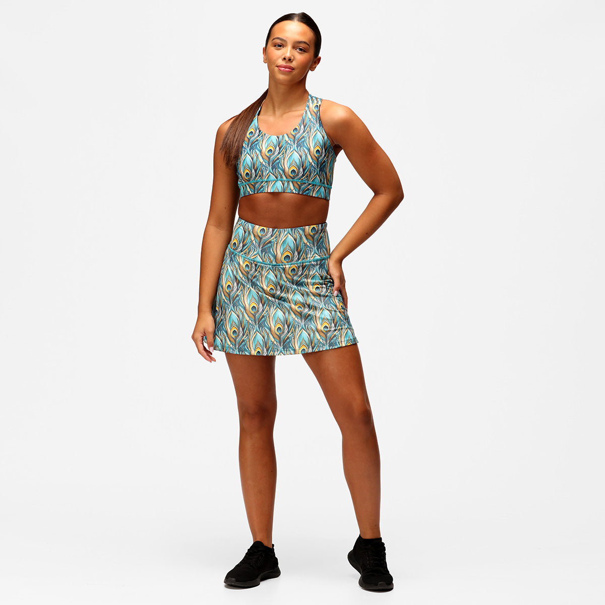 Stylish Peacock Print Skort for Women - Perfect for Casual Outings, Summer Vacations & Beach Wear