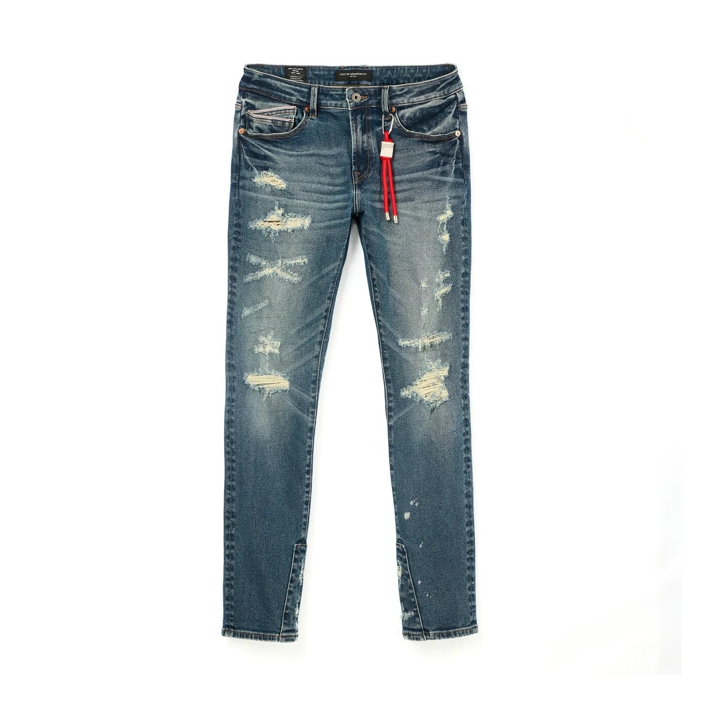 CULT OF INDIVIDUALITY Rocker Slim 602 Jeans for Men - Stretch Denim Pants in Pebble Wash | Trendy Slim Fit Jeans for Casual Wear & Night Out