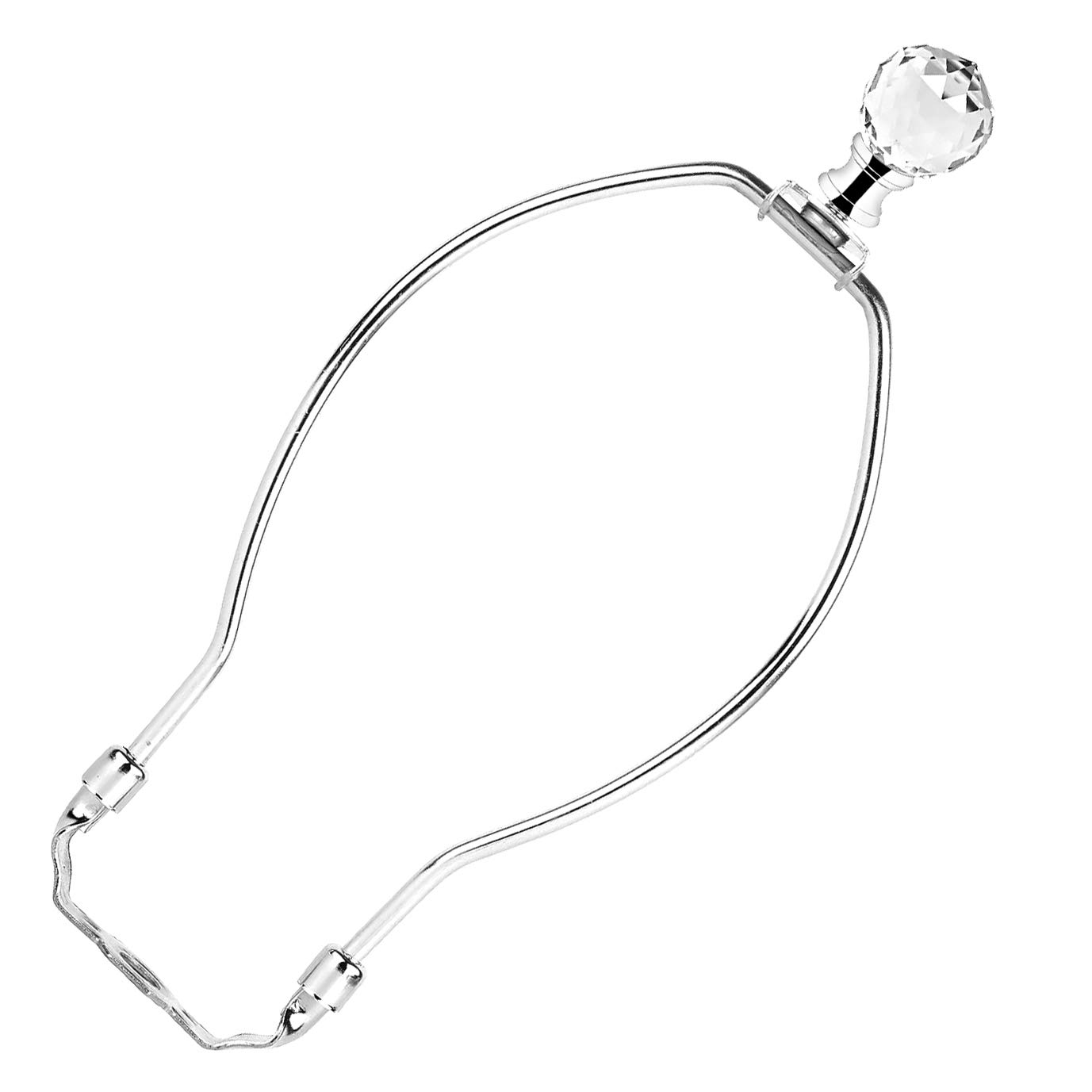 ECUDIS 8 Inch Detachable Lamp Harp Holder - Heavy Duty Lamp Shade Bracket with 3/8 Standard Saddle & Crystal Ball Finial for Table & Floor Lamps (1 Pack) - Perfect for Living Room, Bedroom, and Office Lighting Decor