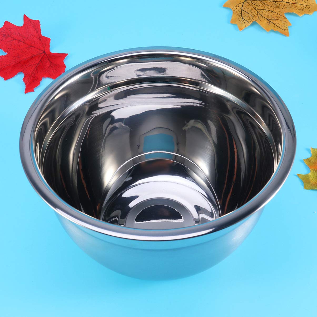 5-Piece Stainless Steel Mixing Bowls Set - Fruit Salad Bowl, Vegetable Serving Bowl, Egg Beating Bowl for Kitchen, Baking & Food Prep | Durable & Easy Clean