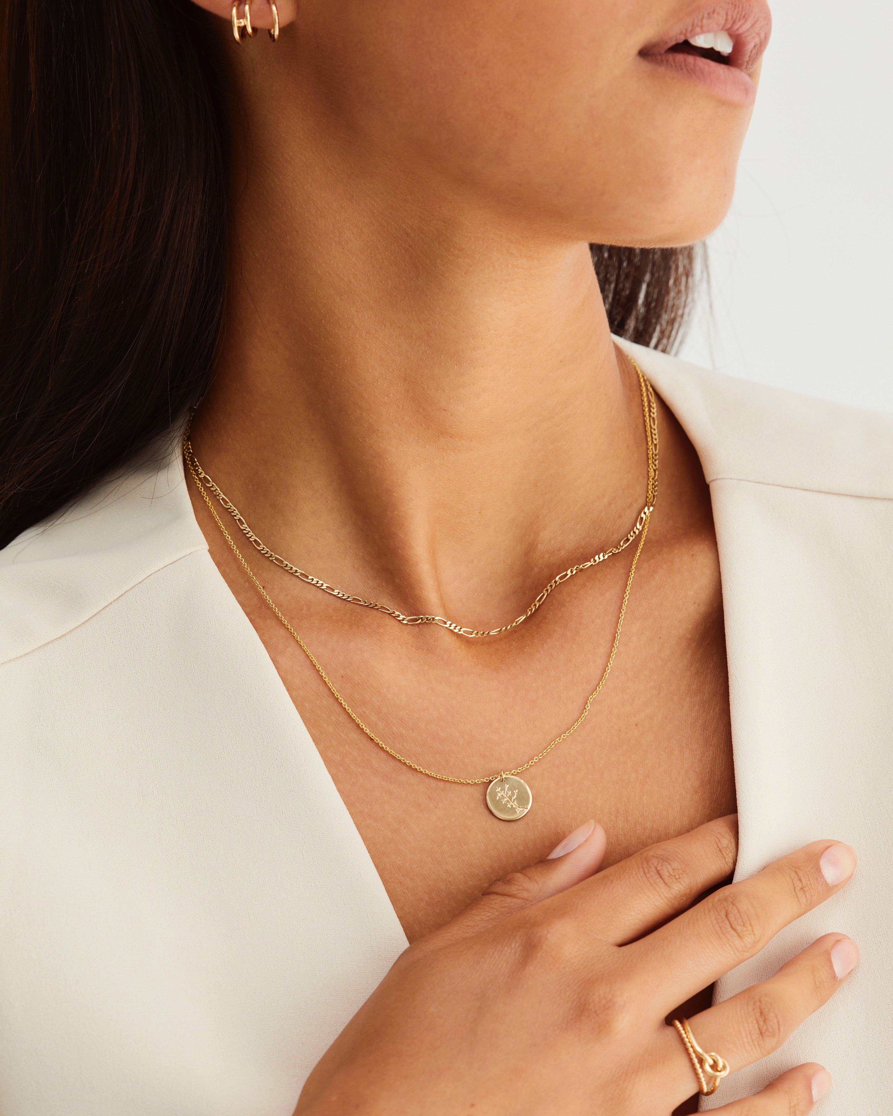 Stylish Figaro Chain Necklace for Women - 18K Gold Plated Ready-to-Wear Jewelry - Perfect for Casual Outfits, Date Nights & Special Occasions