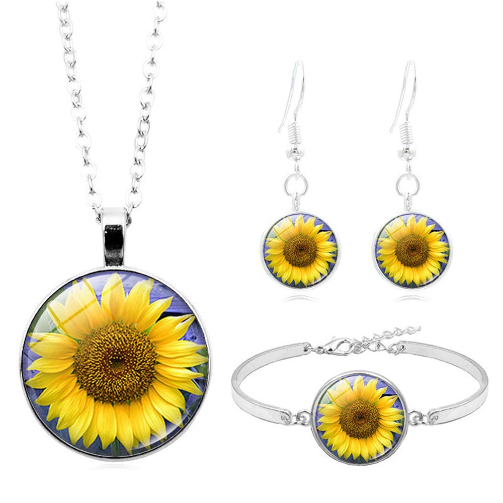 Modpide Yellow Sunflower Dangle Earrings for Women - Transparent Flower Drop Earrings | Boho Summer Jewelry for Beach, Wedding & Party Accessories