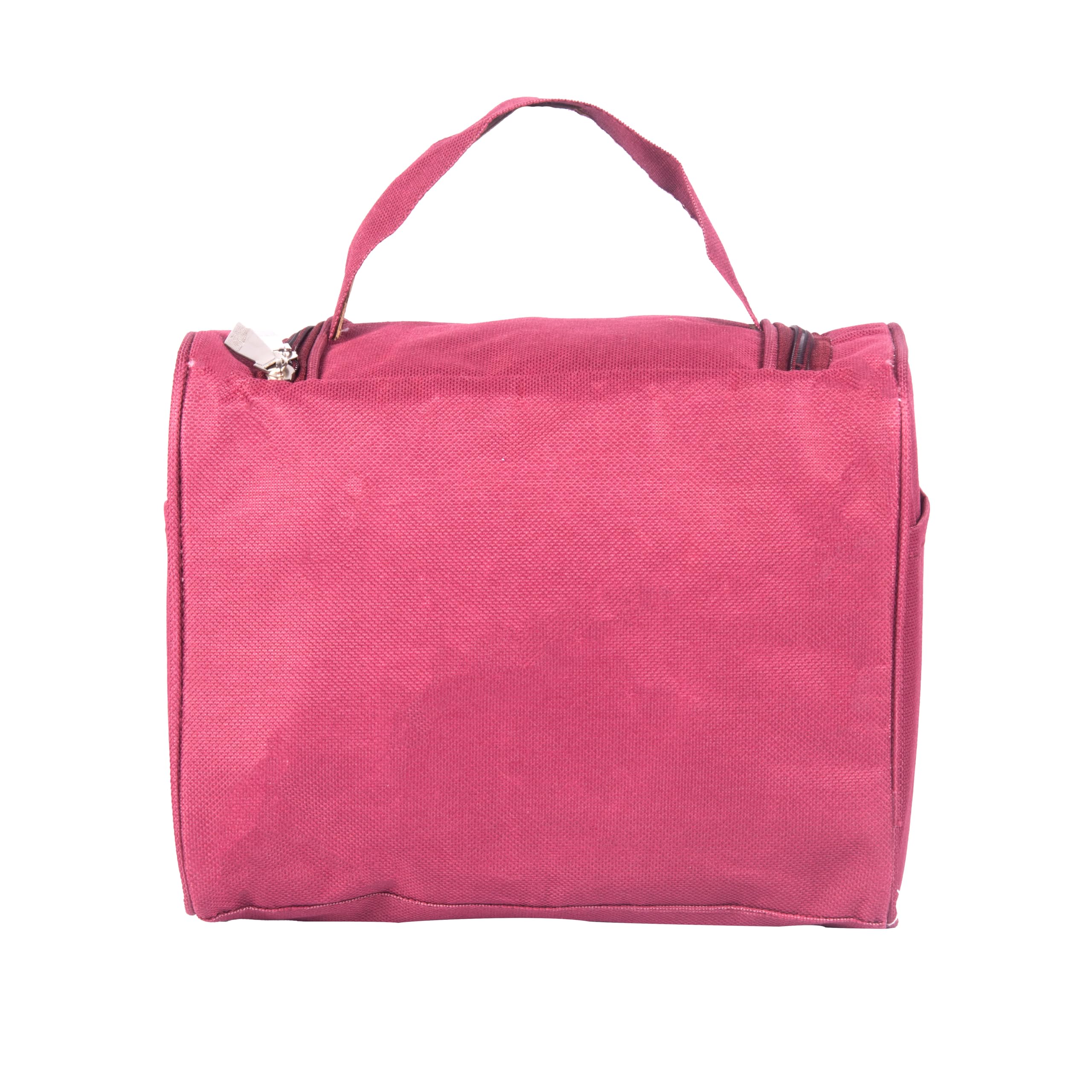 Stylish Maroon Makeup Bag for Women & Girls - Large Cosmetic Organizer, Toiletry Storage Pouch, Multifunctional Travel Beauty Case - Perfect for Travel, Gym, and Daily Use (Pack of 1)