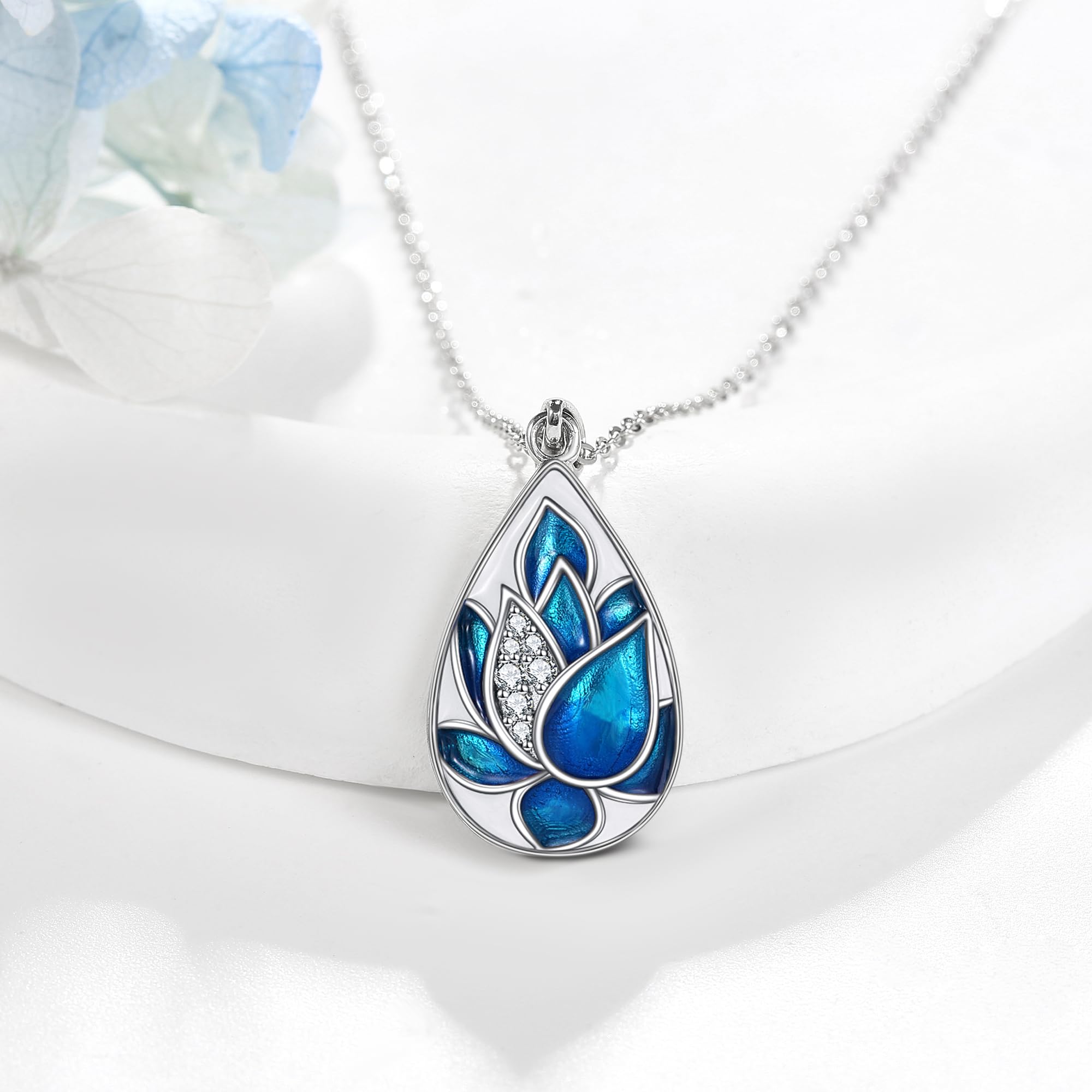 POPLYKE 925 Sterling Silver Sunflower Hummingbird Bee Necklace - Elegant Filigree Teardrop Pendant Jewelry for Women | Perfect Birthday Gift, Anniversary Present & Everyday Wear