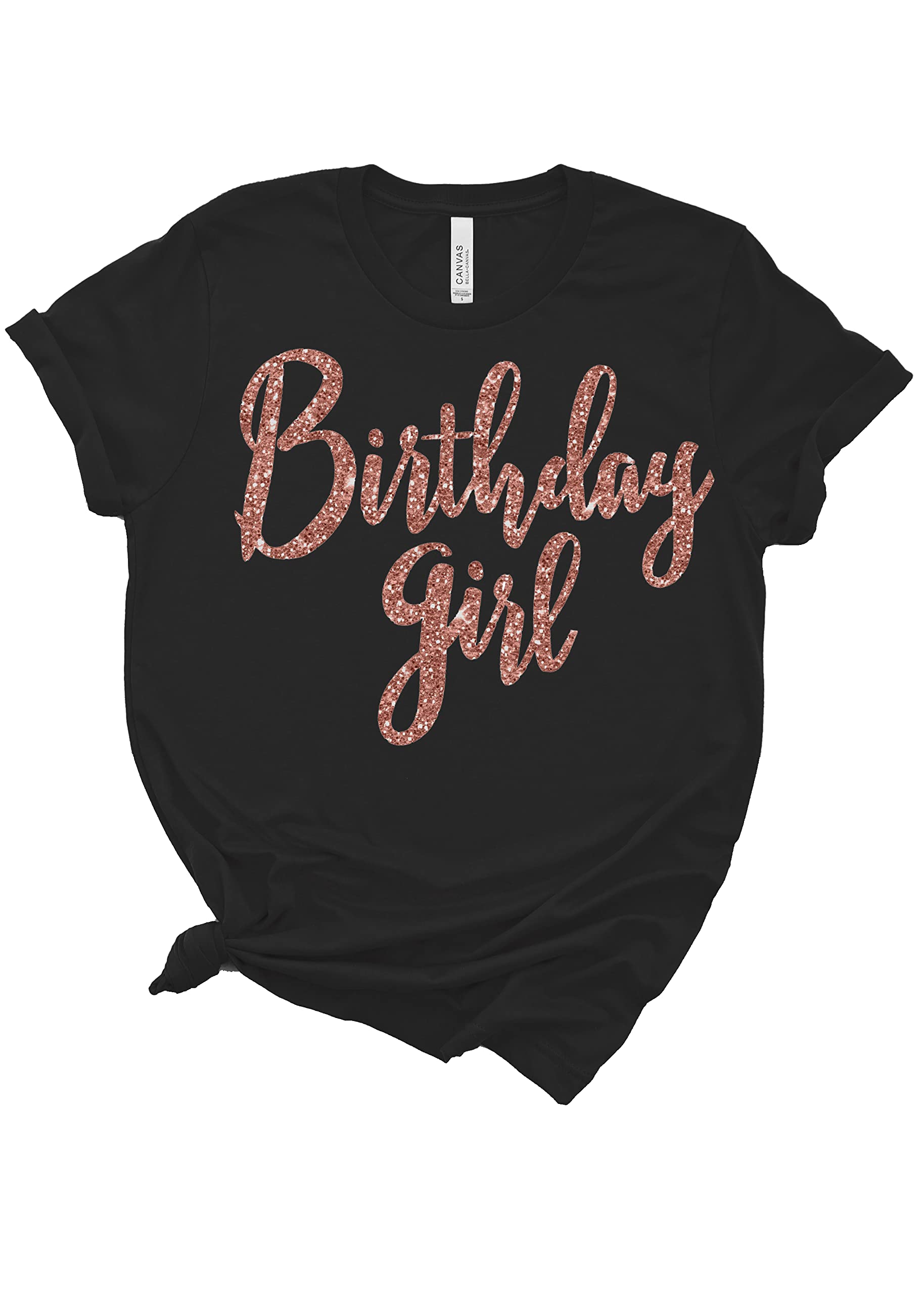 Rose Gold Birthday Shirt for Women - Cute Birthday Squad Tee - Perfect for Girls' Night Out & Birthday Parties
