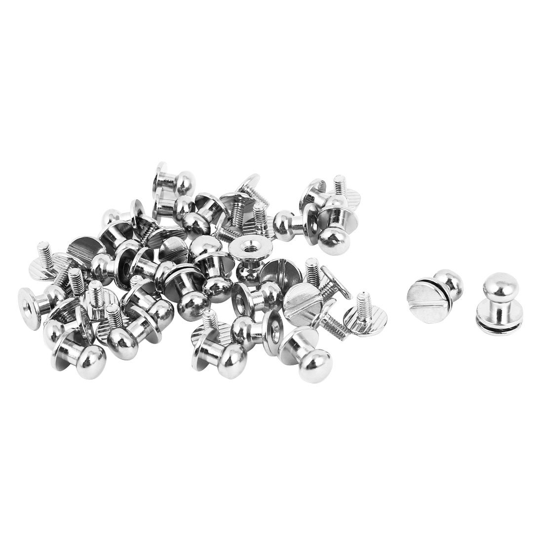 uxcell 25PCS DIY Leather Belt Craft Metal Round Head Nail Rivet Stud Screwsback Accessories Kit for Handmade Bags, Wallets & Leather Projects - Perfect for Leatherworking, Repair & DIY Crafts