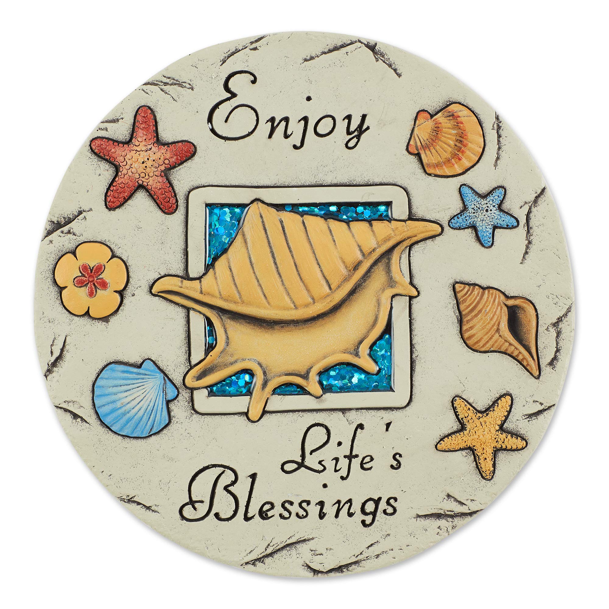 Accent Plus Enjoy Life's Blessing Stepping Stone - Garden Decor, Pathway Marker, Outdoor Yard Art for Landscaping & Home Decoration
