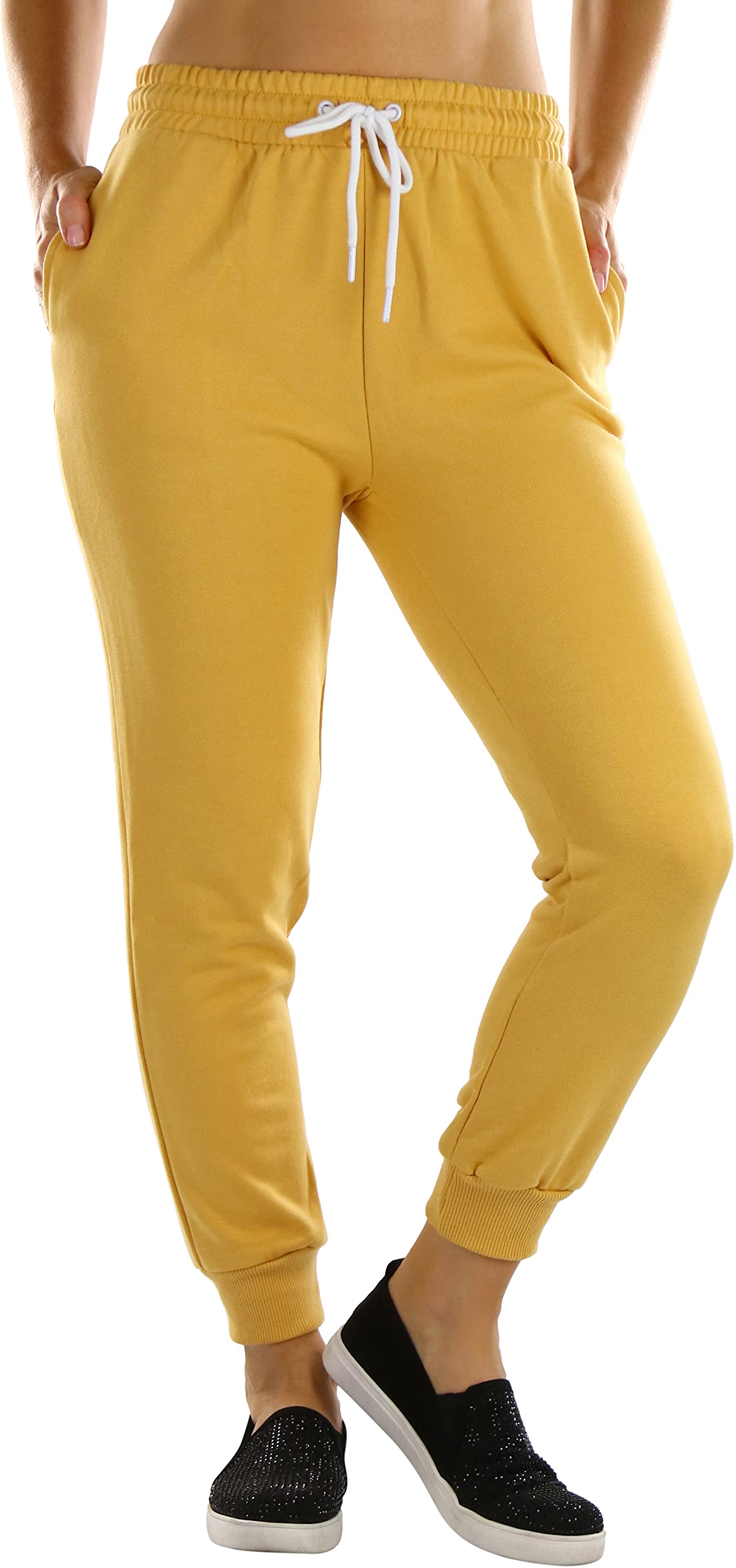 Stylish Women's French Terry Capri Jogger Pants with Drawstring Waistband - Comfortable Lounge & Workout Pants for Yoga, Running, and Casual Wear