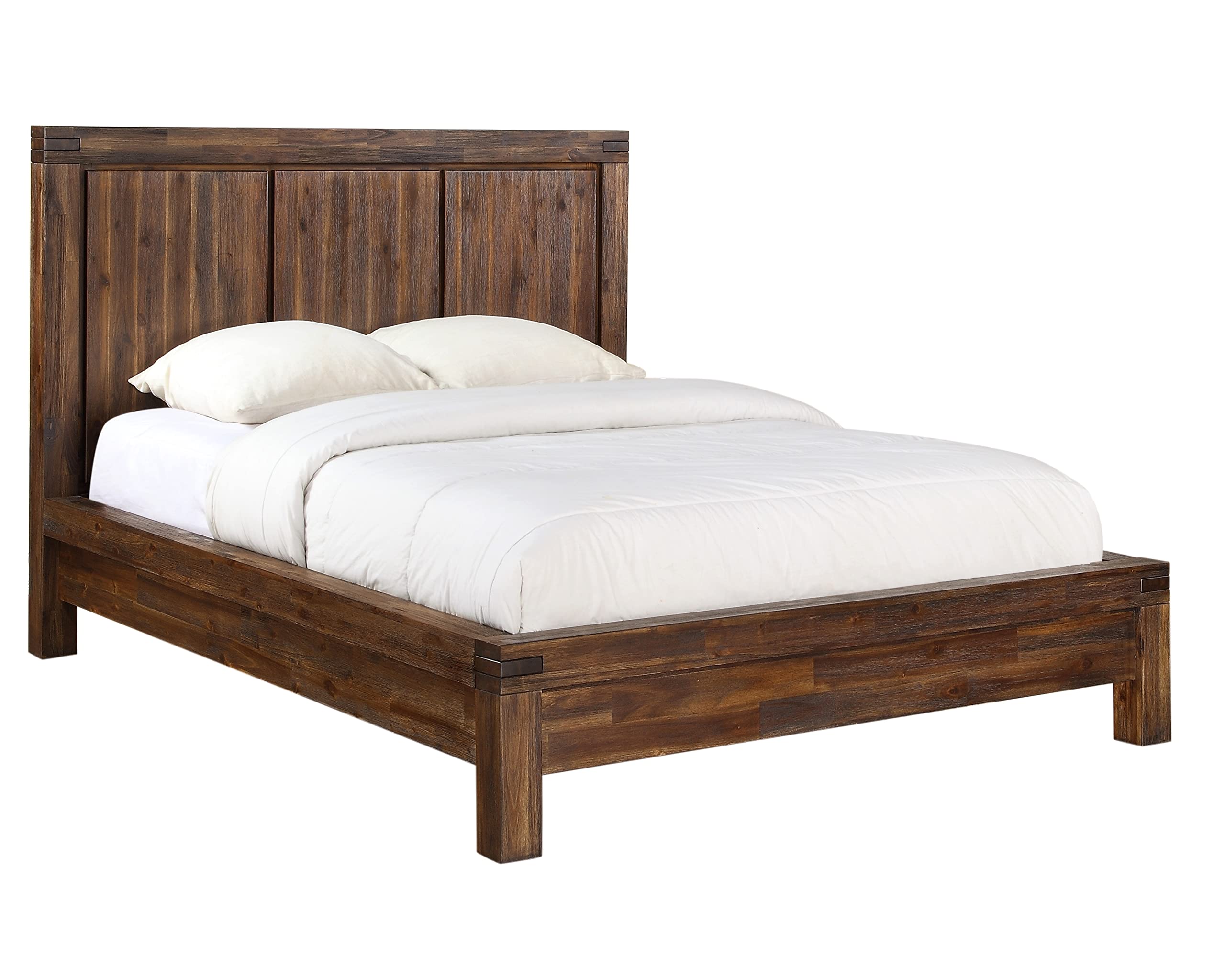 Modus Solid Wood Platform Bed Frame, Full Size, Meadow Brick Brown - Sturdy Wooden Bed with Slat Support for Bedrooms, Guest Rooms & Dormitories