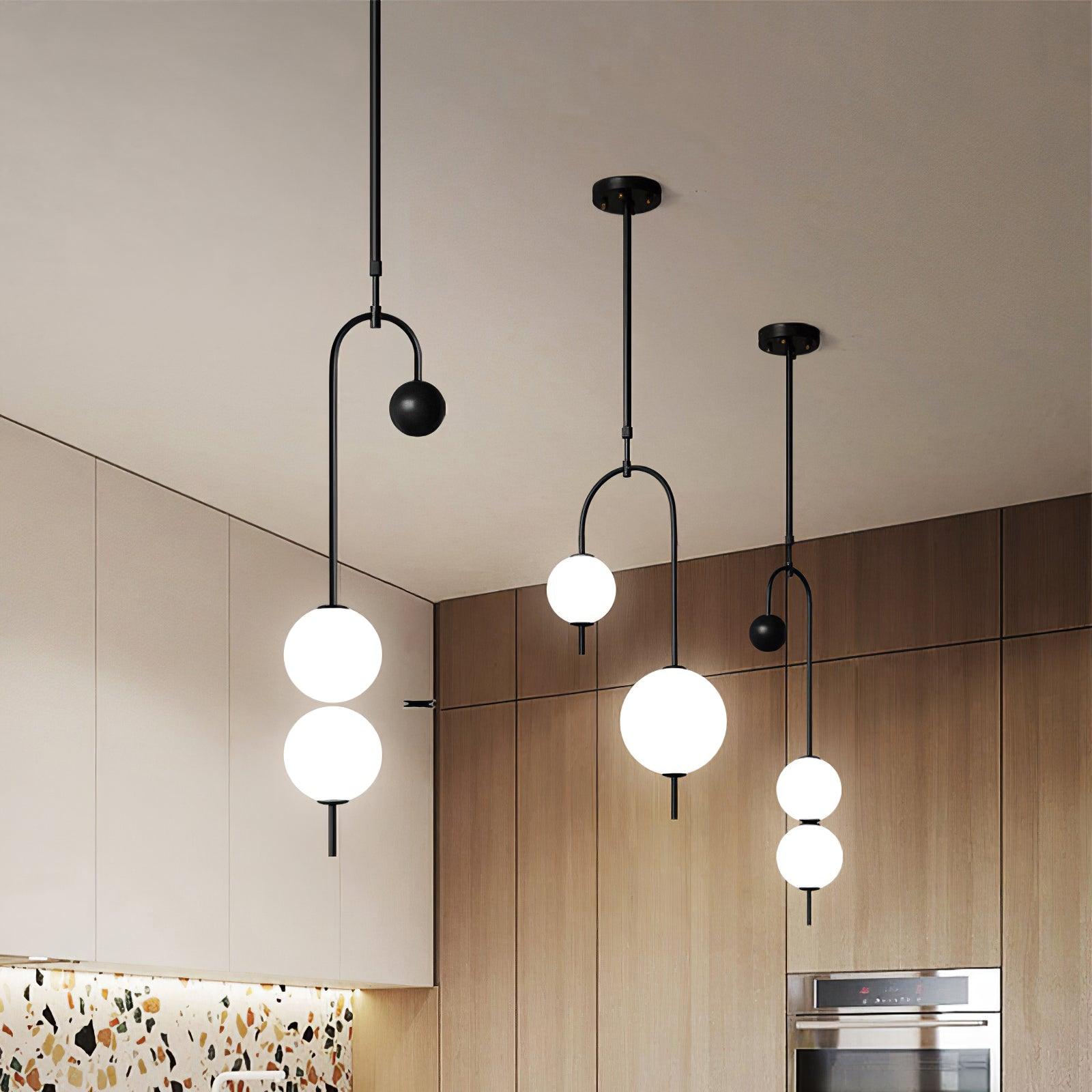 Alina Pendant Light - Modern Glass Hanging Light Fixture for Kitchen Island, Dining Room & Bedroom | Energy Efficient LED Lighting