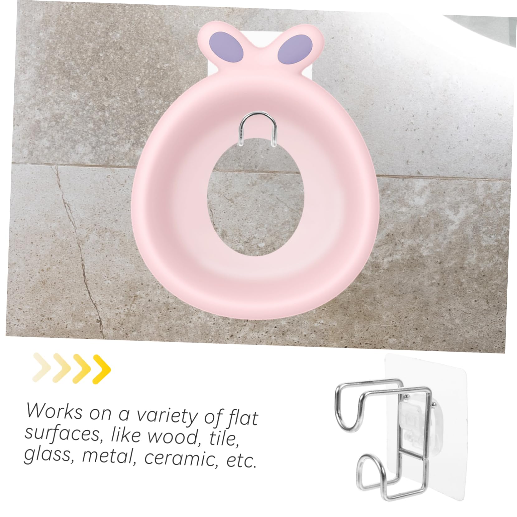 Sturdy Carbon Steel Potty Hook - Non-Slip Adhesive Wall Hanger for Boys & Girls Toilet Seat Organization | Bathroom Storage Solution for Kids' Potty Training & Small Space Organization