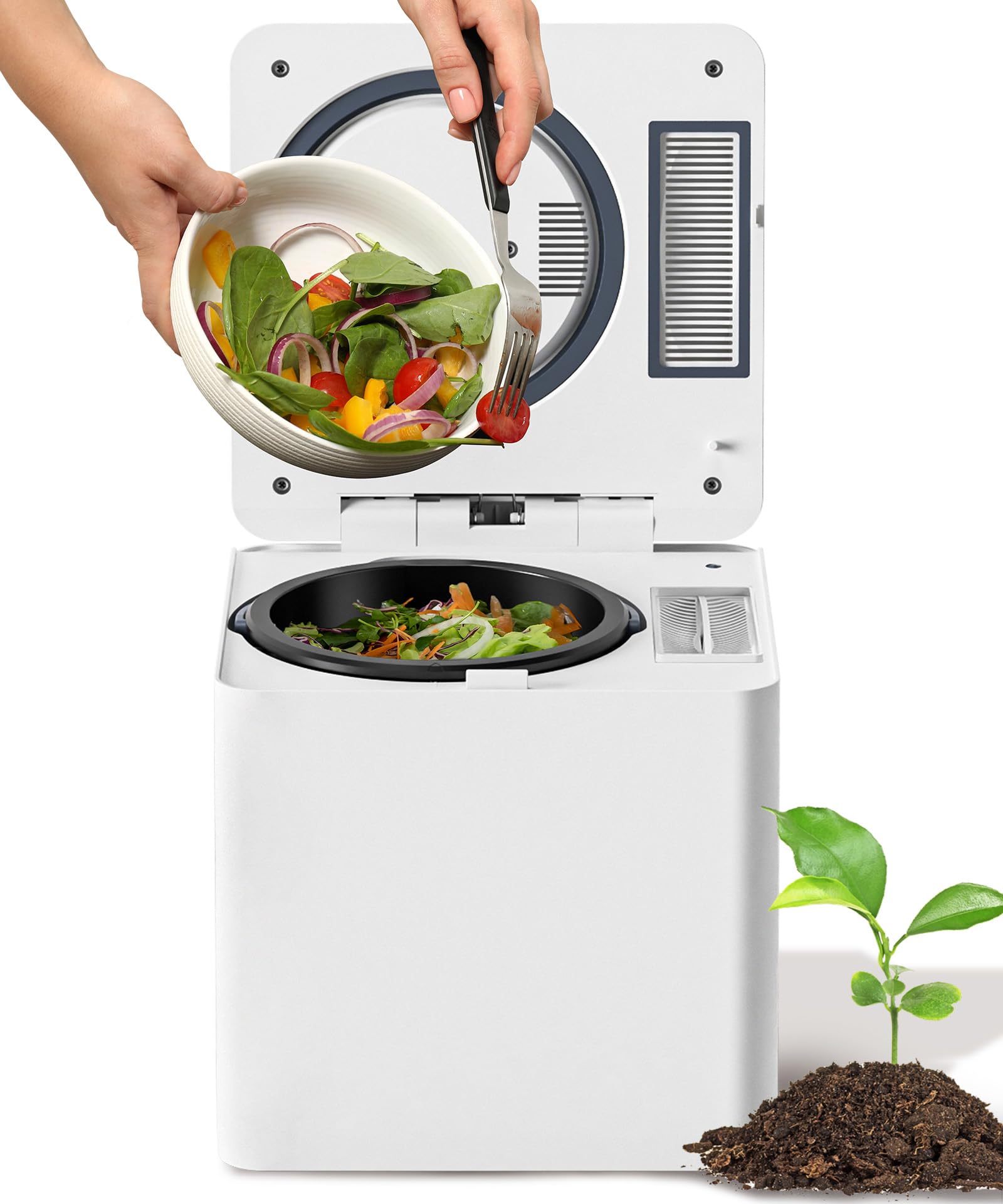 3L Electric Kitchen Composter - Smart Countertop Compost Bin with Odorless Operation, Auto-Clean & LED Display - Converts Food Waste to Fertilizer in 4-6 Hours - Perfect for Eco-Friendly Homes & Small Kitchen Spaces