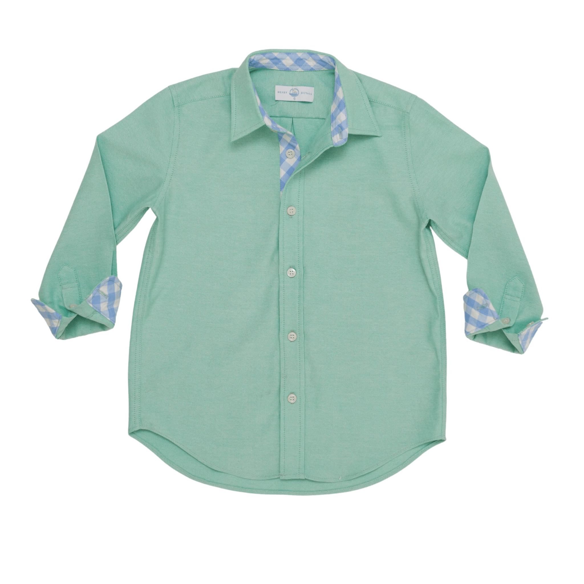 Brooks Men's Button Down Shirt in Academy Green & Blue Gingham Check - Casual Office Wear & Weekend Outfits