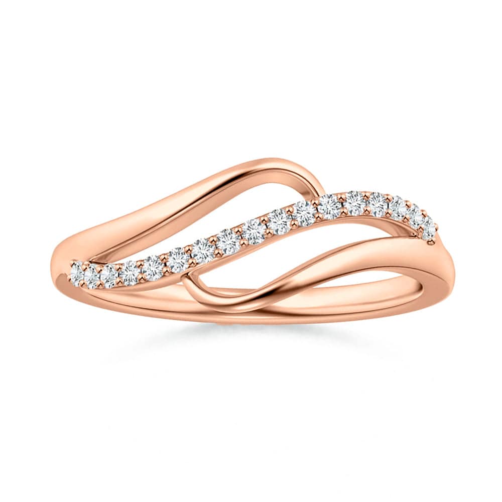 Lab Grown Diamond Swirl Twist Promise Ring for Women - 14K White Gold Engagement Band, Ethical & Affordable Jewelry Gift for Anniversary, Valentine's Day or Proposal