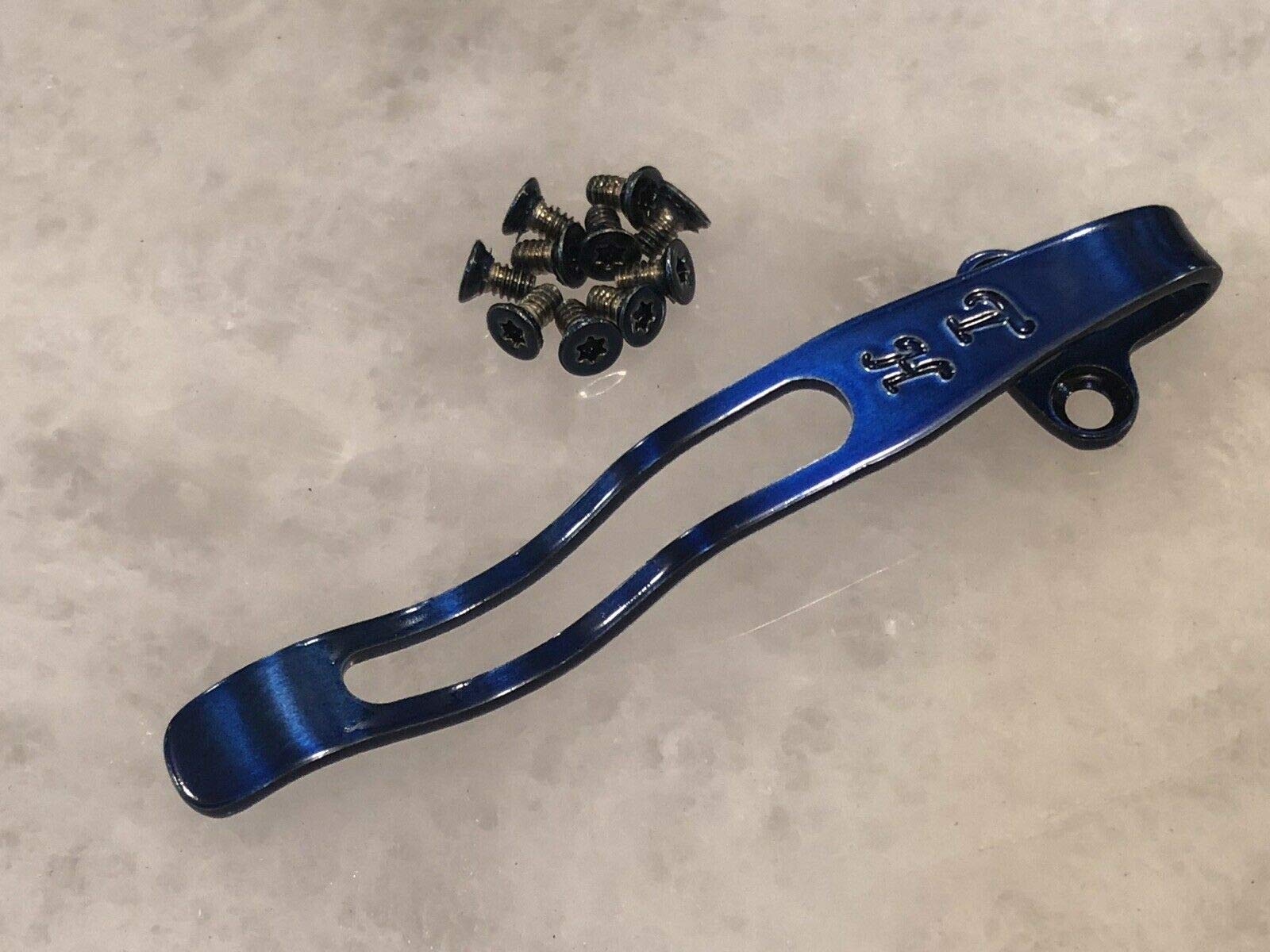 Premium Blue Titanium Deep Pocket Clip & Screws Replacement Set for Benchmade Osborne 940-1 Knife - Perfect for EDC, Outdoor Adventures & Tactical Use