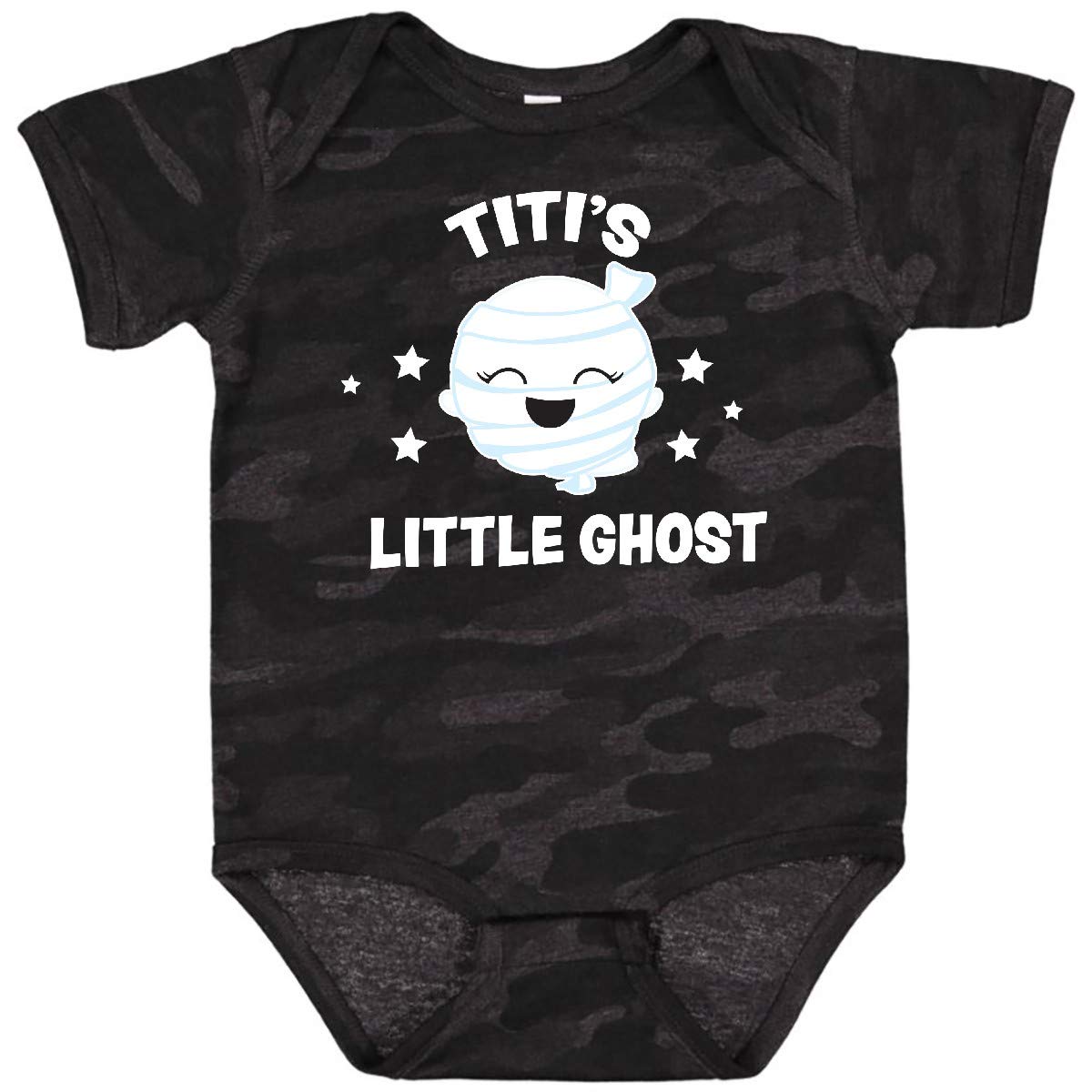 Inktastic Cute Titi's Little Ghost with Stars Baby Bodysuit - Soft Cotton Infant Onesie for Halloween, Birthday & Photo Shoots | Adorable Unisex Baby Outfit for Boys & Girls