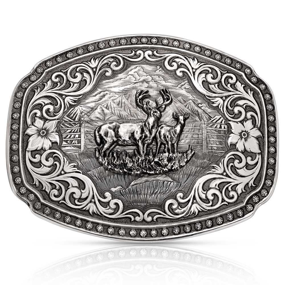 Nature's Valor Genuine Leather Belt with Buck and Doe Design - Stylish & Durable for Outdoor Adventures, Hunting, and Casual Wear