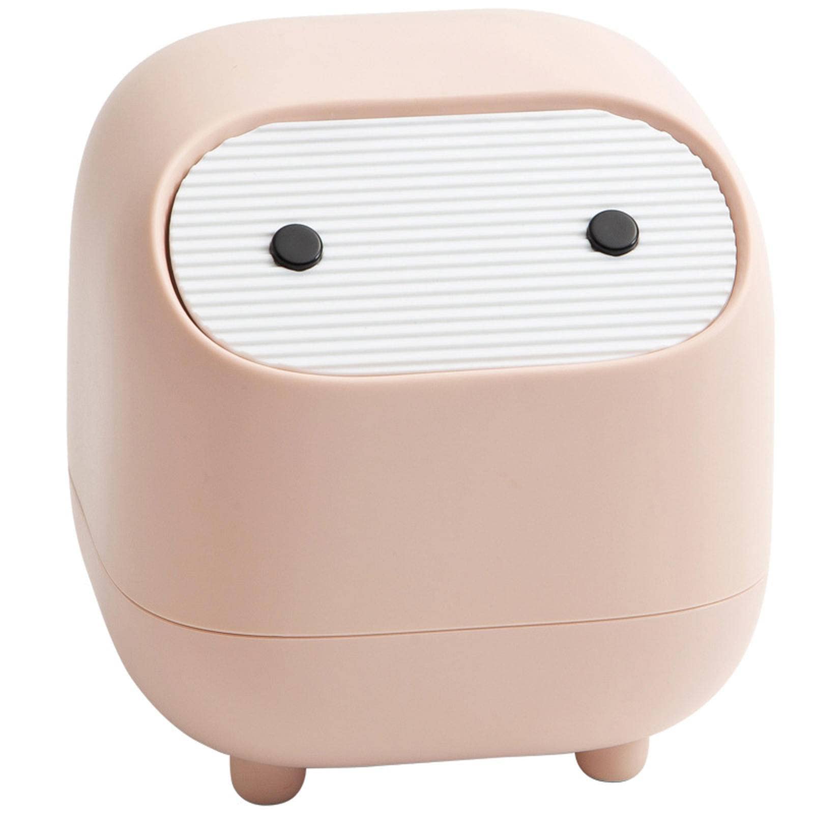 KBREE Mini Desktop Trash Can - Small Double Press Trash Bin for Office, Bedroom, Dresser & Workspace - Cute Compact Waste Basket for Paper, Snacks & Daily Trash