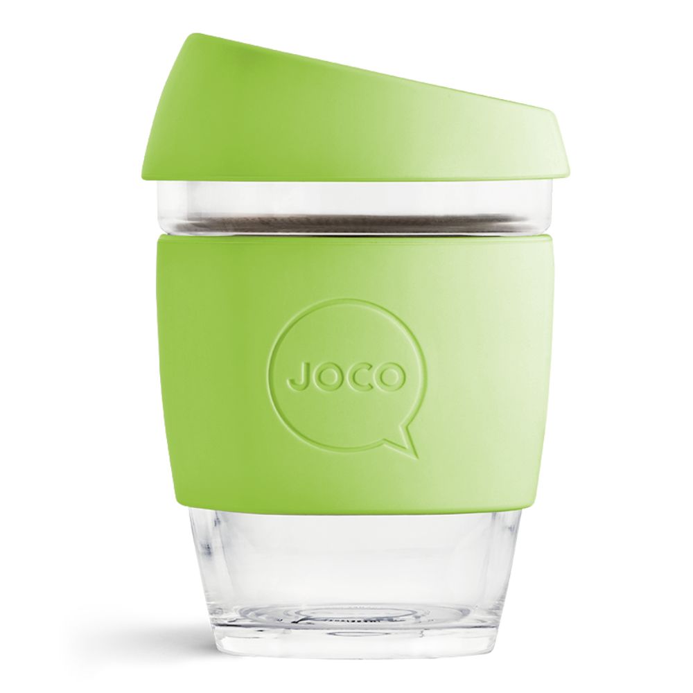 Joco Glass Reusable Coffee Cup 350ml (12oz) - Eco-Friendly Travel Mug for Hot & Cold Drinks - Perfect for Office, Camping, and Daily Commute