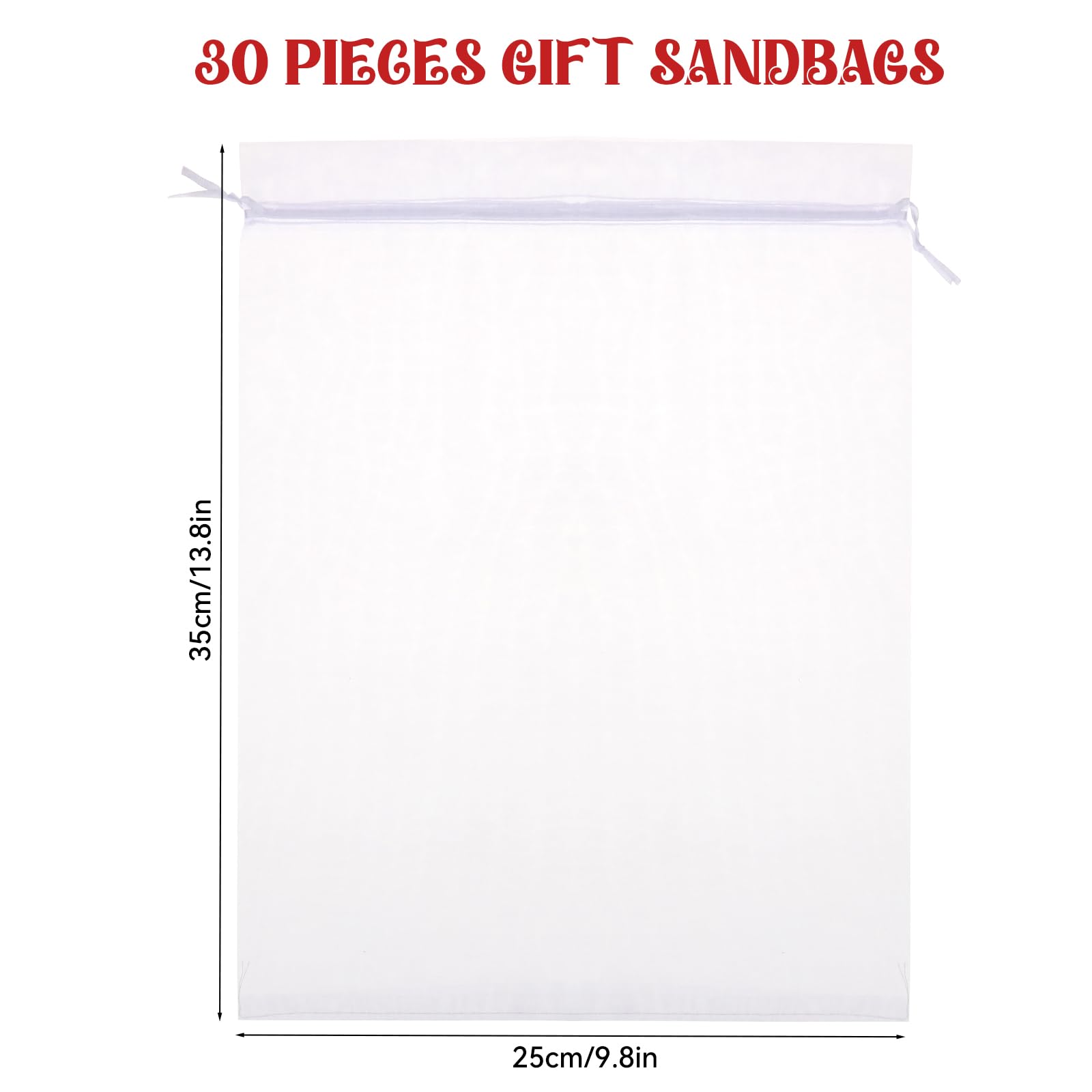 Mozeat 30PCS White Organza Drawstring Bags 13.8x9.8 Inch - Wedding Favor Bags, Jewelry Gift Pouches for Christmas, Birthday Parties & Special Events | Perfect for Bridal Showers, Baby Showers & Holiday Gift Wrapping