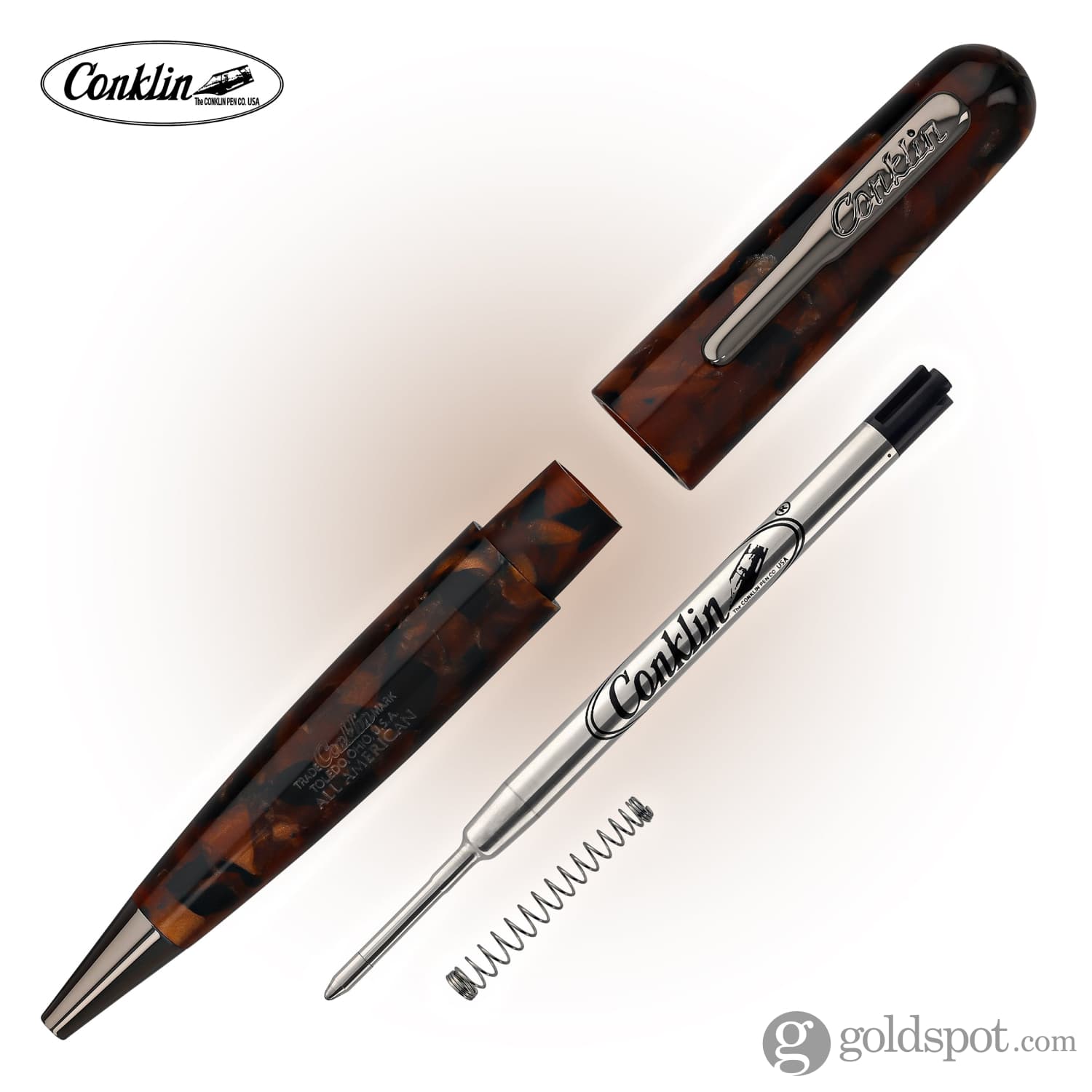 Conklin All American Ballpoint Pen - Premium Brownstone Finish for Smooth Writing | Ideal for Office, Business Gifts & Everyday Use