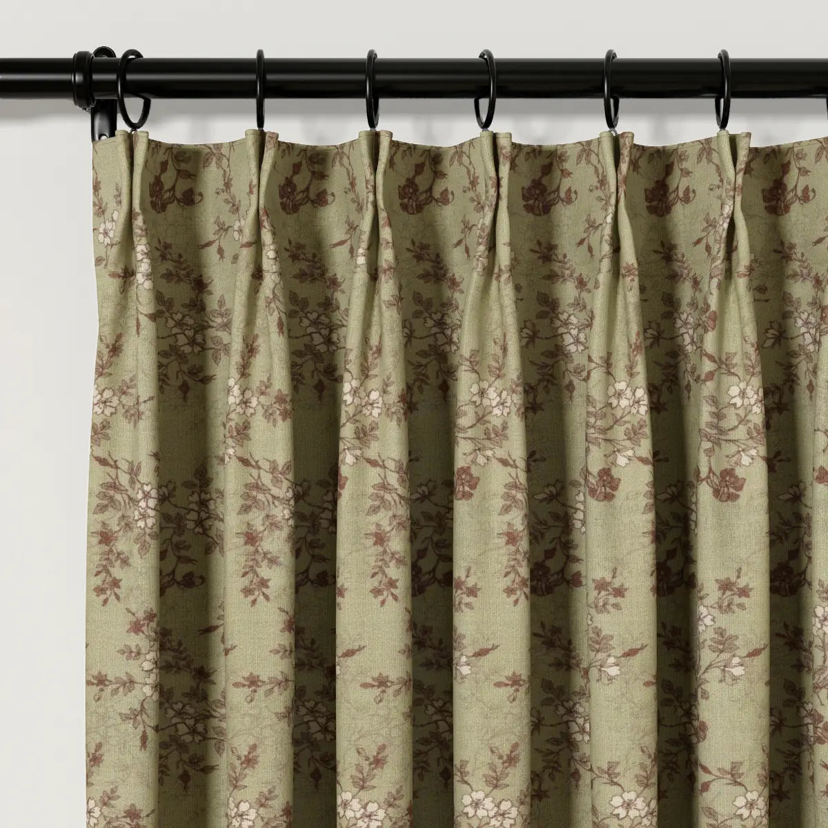 Elegant Sara Le Print Linen Pleated Cafe Curtains - Light Filtering Window Treatment for Kitchen, Dining Room & Bathroom