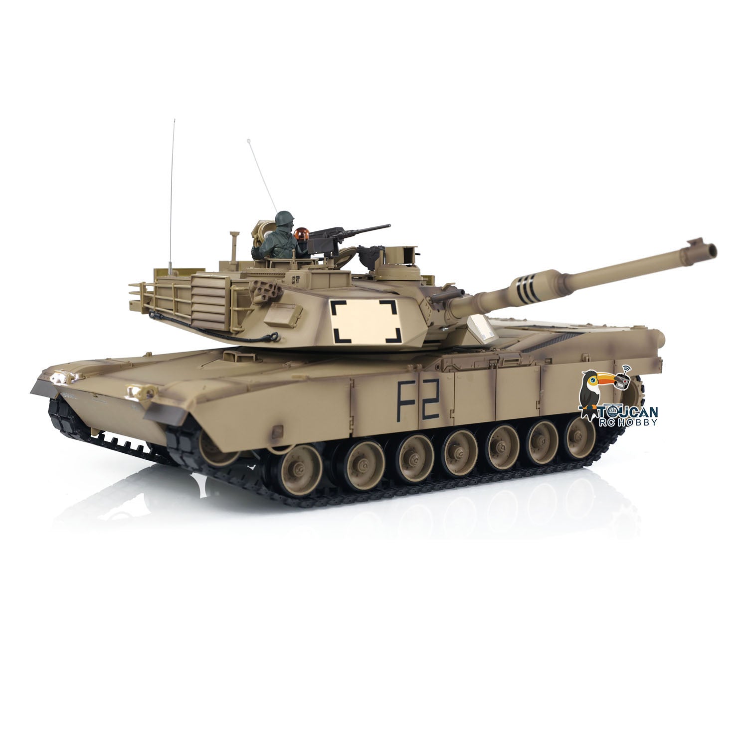 Henglong 1/16 Scale 7.0 USA M1A2 Abrams RTR RC Tank with FPV Camera, Barrel Recoil & 360° Turret - Steel Gearbox & Plastic Chassis - Perfect for Military Enthusiasts & RC Tank Battles