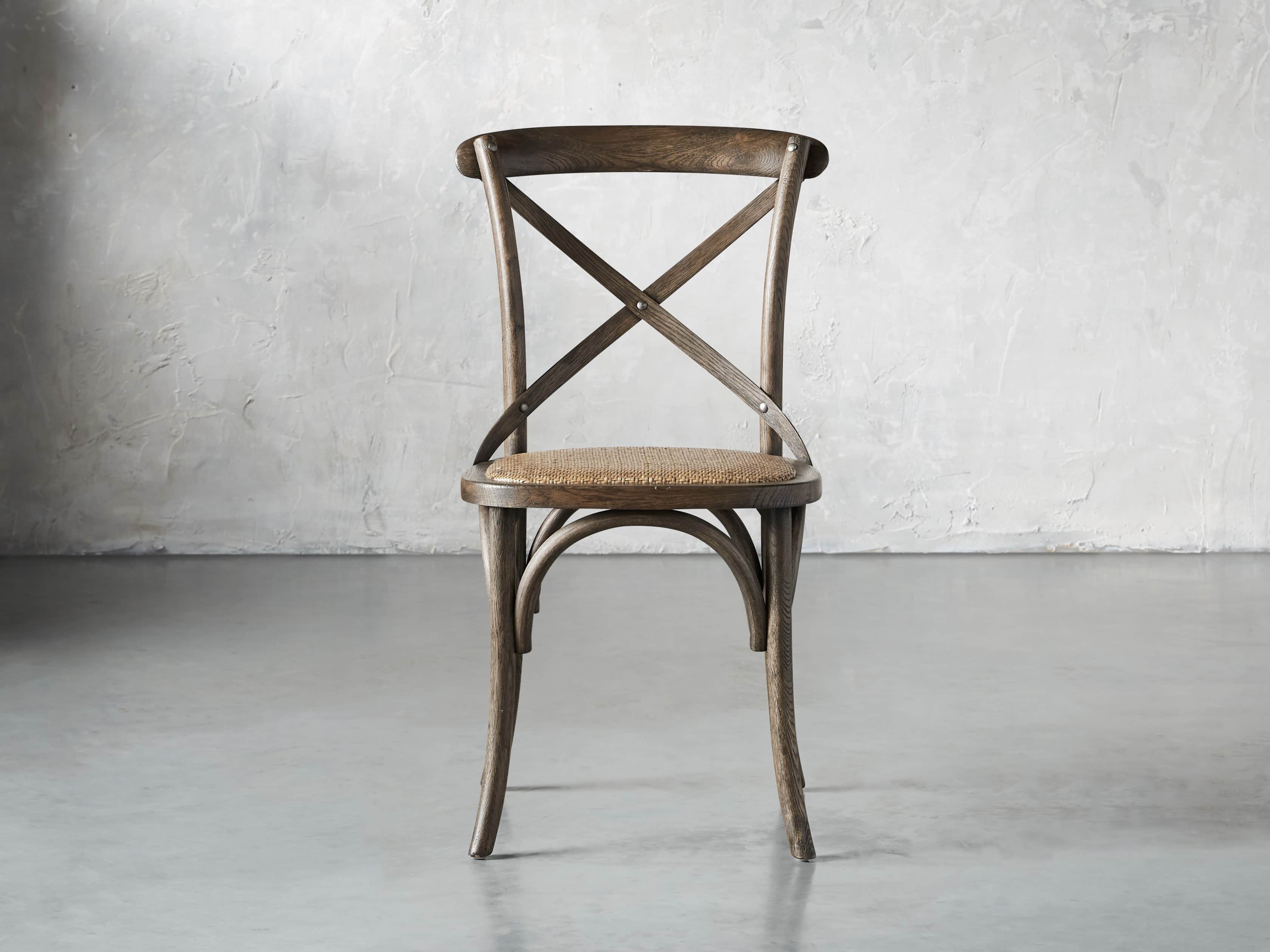 Dark Brown Cadence Dining Chair with Rattan Seat - Modern Rattan Weave Accent Chair for Dining Room, Kitchen, or Patio