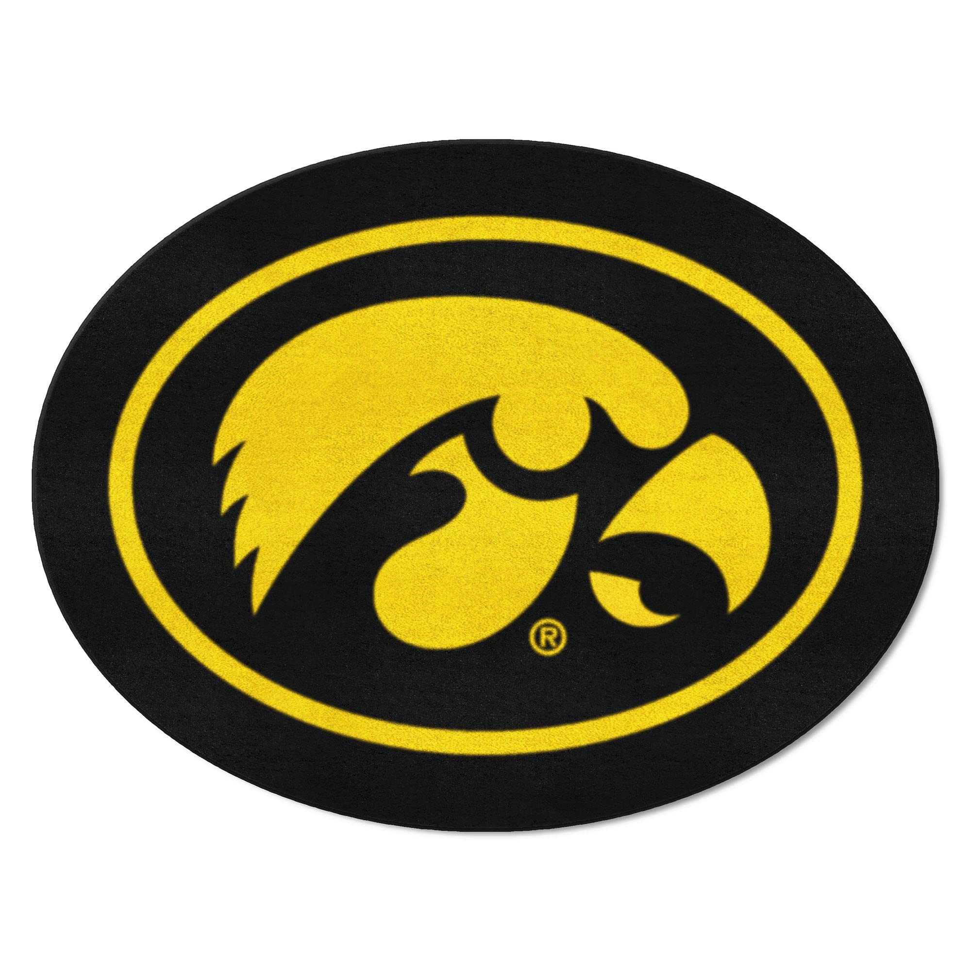 Iowa Hawkeyes Team Logo Doormat - Non-Slip Rubber Backing, Indoor/Outdoor Use - Perfect for Game Day, Fan Cave, or Home Decor