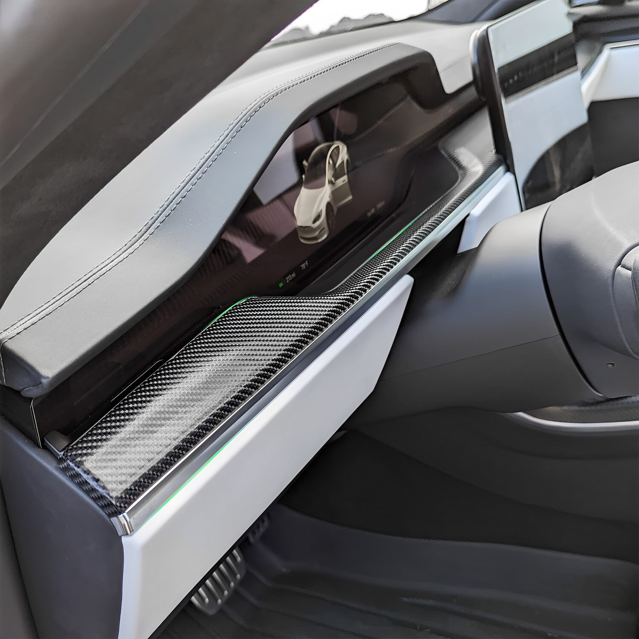 Premium Real Carbon Fiber Dashboard Covers for Tesla Model S & X (2021+) - Upgrade Interior with Lightweight & Durable Protection for Daily Driving & Car Shows