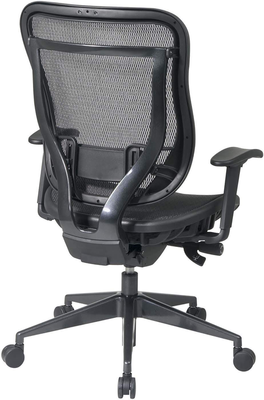 Space Seating® Executive High Back Mesh Chair with Gunmetal Base - Ergonomic Office Chair for Home & Business, Perfect for Long Hours of Work or Gaming