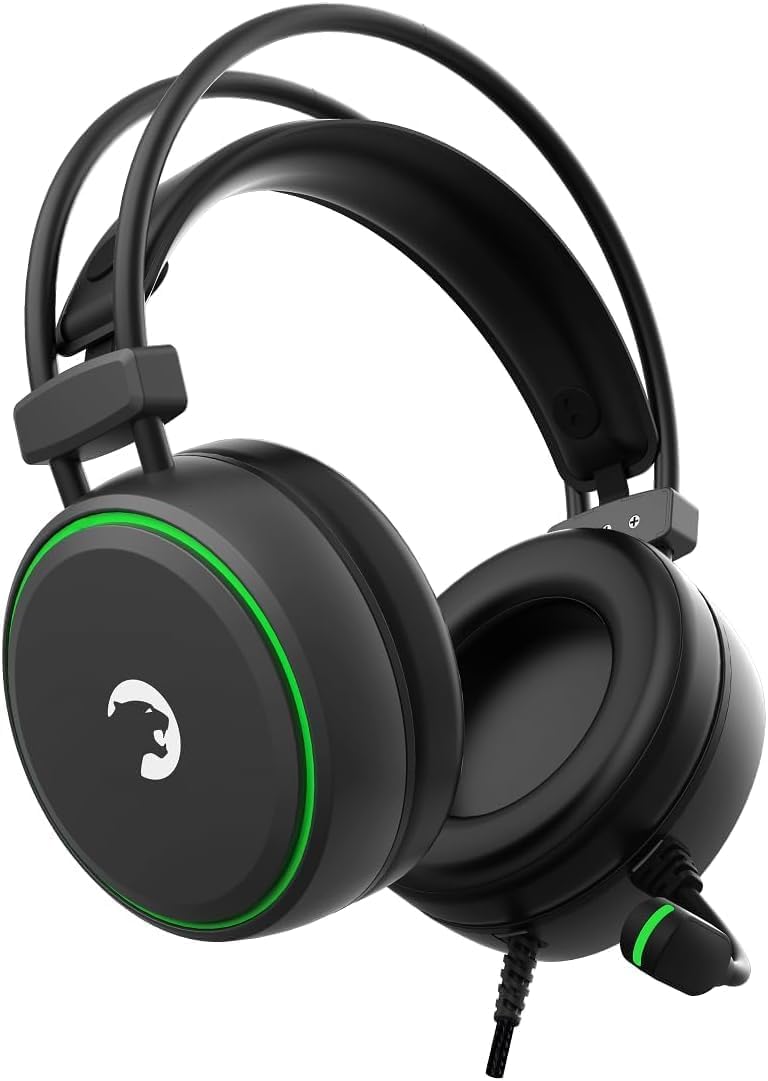 GAMEPOWER Jin X Gaming Headset with Microphone - Wired Headphones for PS4, PS5, Xbox One, PC & Switch - 50mm Speakers, 3.5mm Jack - Black - Perfect for Competitive Gaming & Online Chat