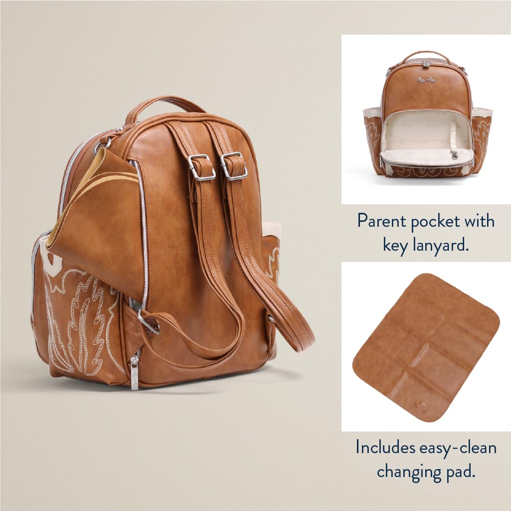 Itzy Ritzy Mini Plus Diaper Bag - Stylish & Functional Baby Diaper Backpack for Moms, Saddle Brown | Perfect for Travel, Daycare & On-the-Go Parenting