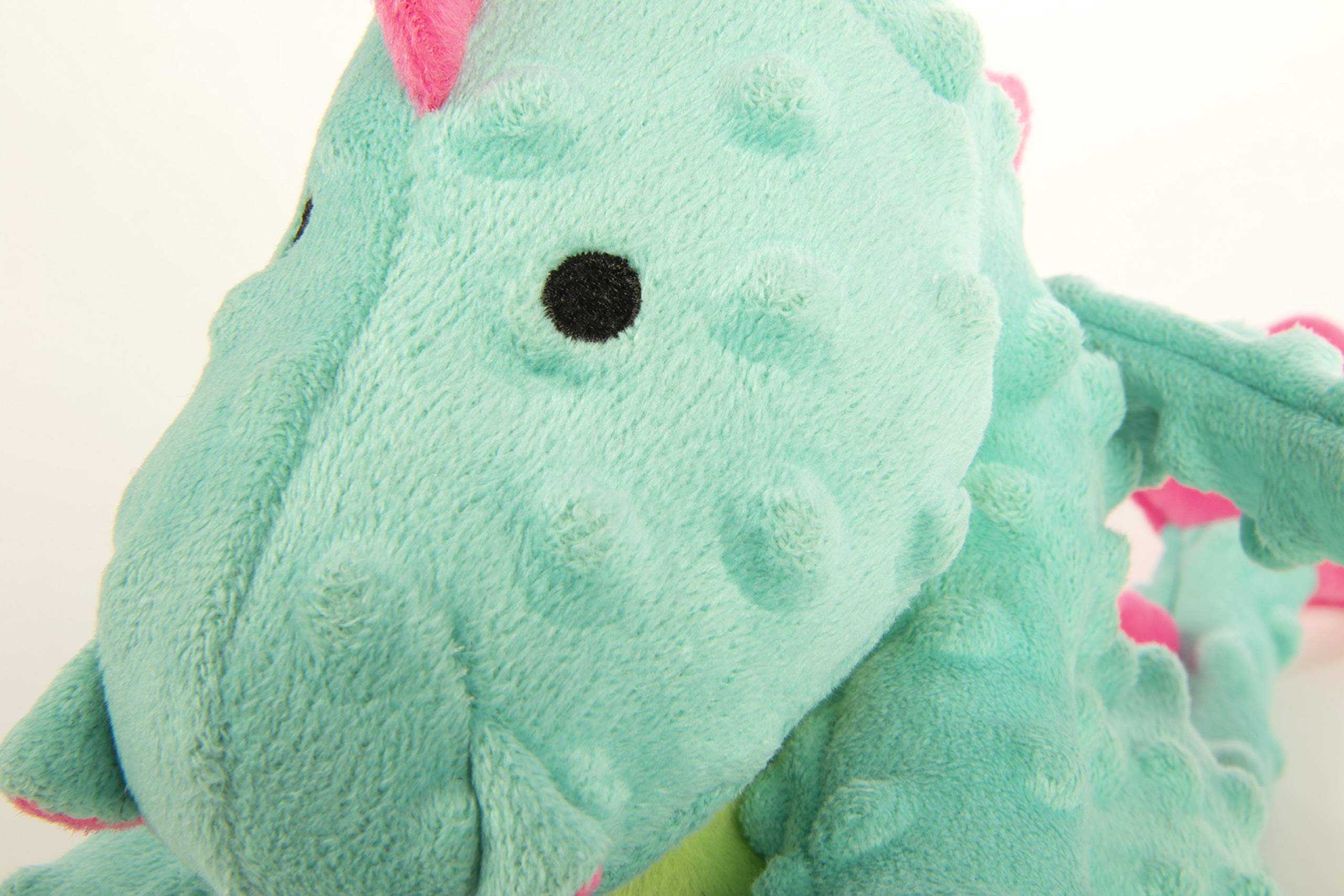 goDog Dragons with Chew Guard Technology - Durable Plush Squeaker Dog Toy for Large Dogs, Seafoam Green - Perfect for Aggressive Chewers, Interactive Play & Training Sessions