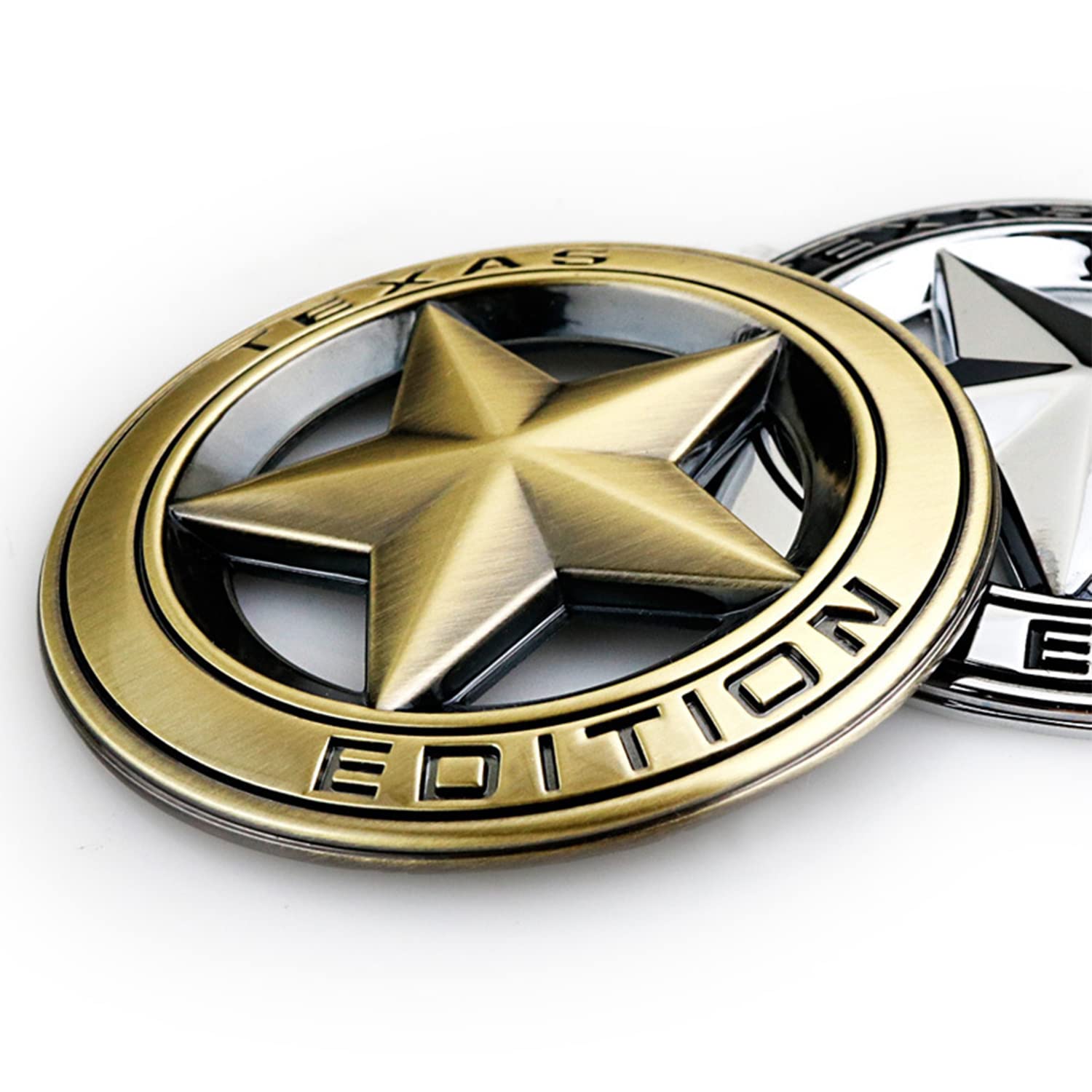 Lone Star Texas 3D Metal Car Emblem - Silver Texas Shape Auto Decal Sticker for Trucks & SUVs | Durable Outdoor Vehicle Accessory for Texas Pride & Car Customization