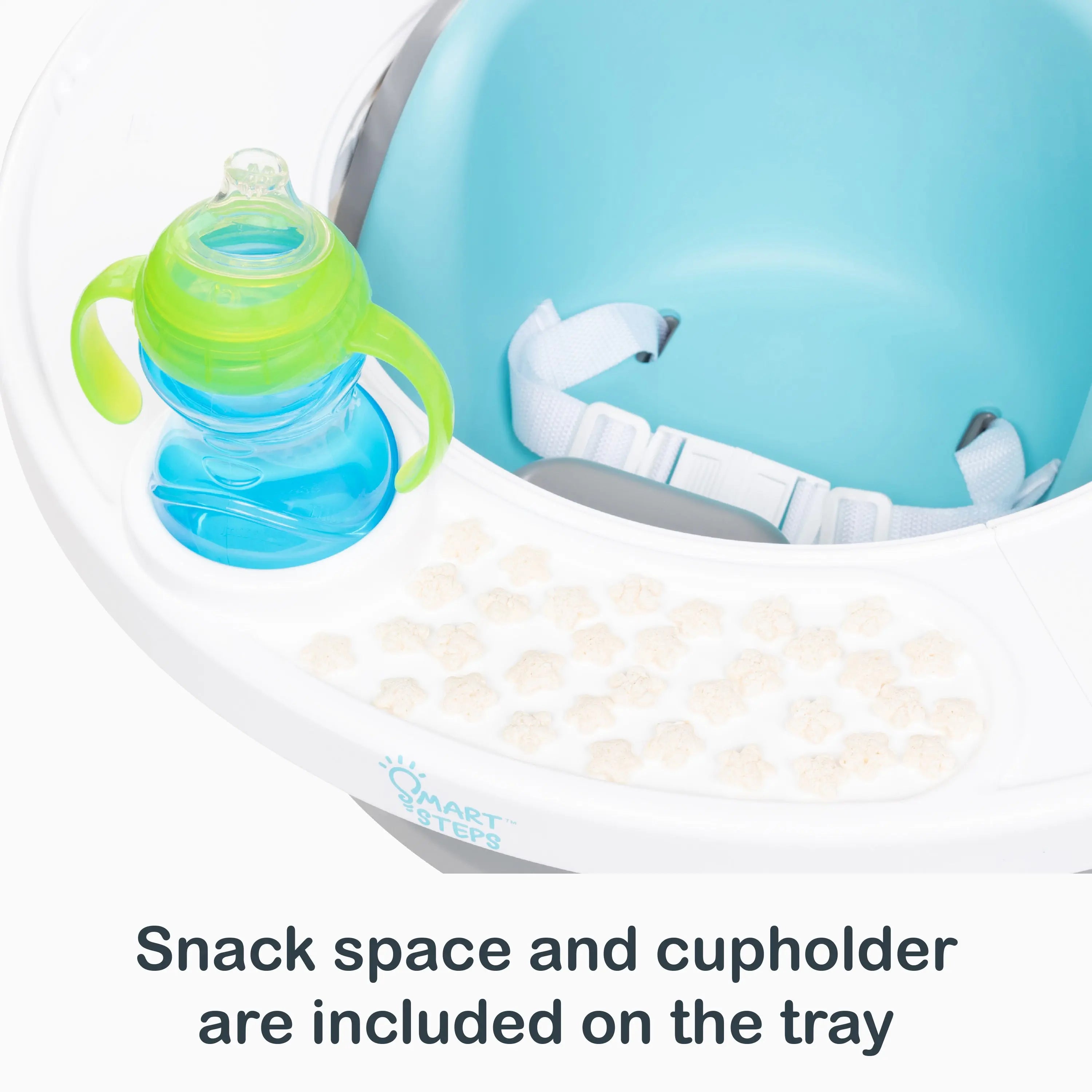 Smart Steps® Explore N’ Play 5-in-1 Activity Booster Seat - Blue Safari Fun for Toddlers | Convertible High Chair, Step Stool & Play Table | Perfect for Dining, Learning & Playtime