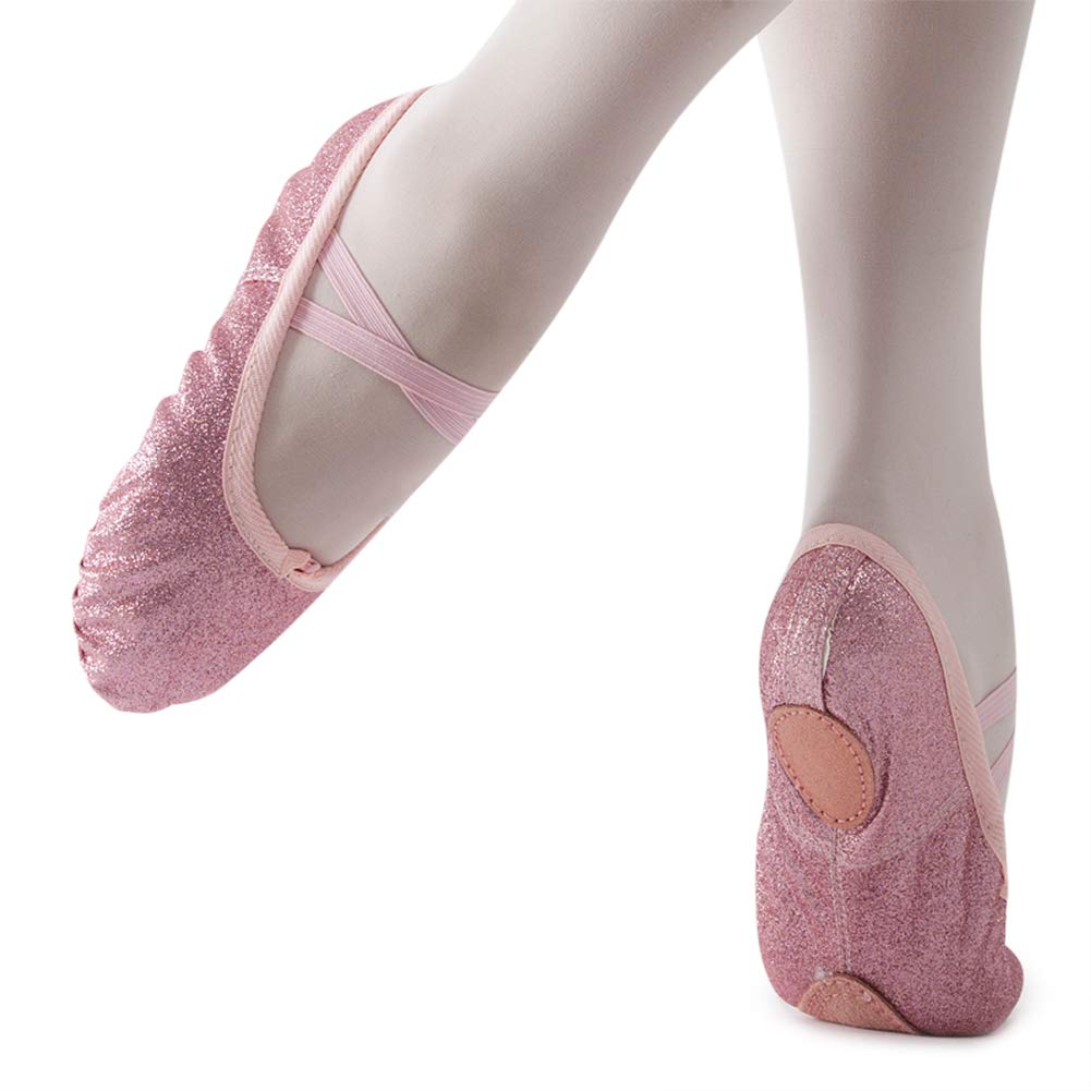 MSMAX Girls Ballet Shoes - Comfortable Wedding Party Dance Flats for Toddler/Little Kid/Big Kid - Perfect for Ballet Class, Recitals & Special Occasions