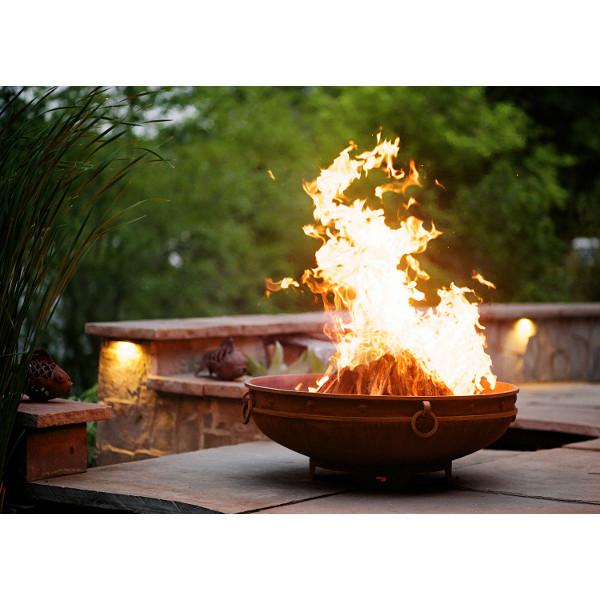 Emperor Fire Pit - Outdoor Wood Burning Fire Pit for Backyard, Patio & Camping - Heavy Duty Steel Fire Pit with Spark Screen & Poker - Perfect for Bonfires, S'mores & Outdoor Gatherings