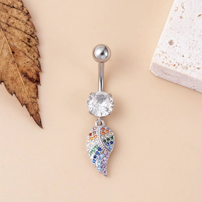 14G Hypoallergenic Butterfly Belly Button Ring - Surgical Steel Navel Piercing Jewelry for Women | Perfect for Everyday Wear, Parties & Body Piercing Enthusiasts