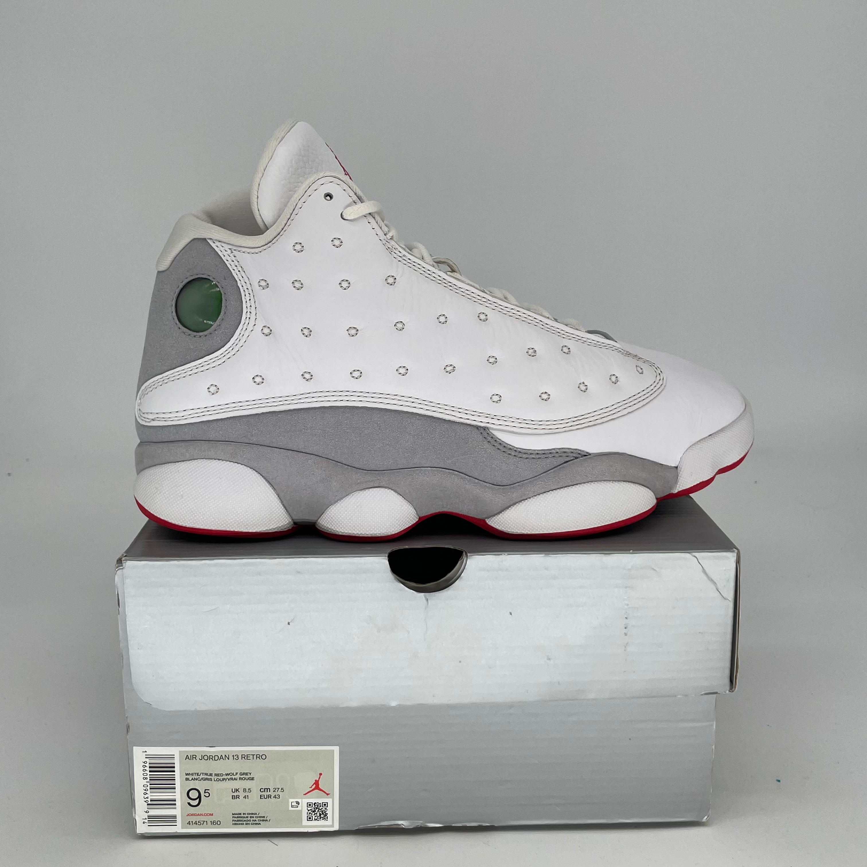 AIR JORDAN 13 Retro Sneakers - Wolf Grey - Men's Size 9.5/11W - Style Code 414571-160 - Basketball Shoes for Men & Streetwear Fashion