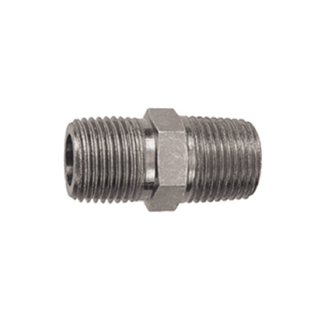 High Pressure Plated Steel Hex Nipple - Heavy Duty Pipe Fitting for Plumbing, Hydraulic Systems & Industrial Applications