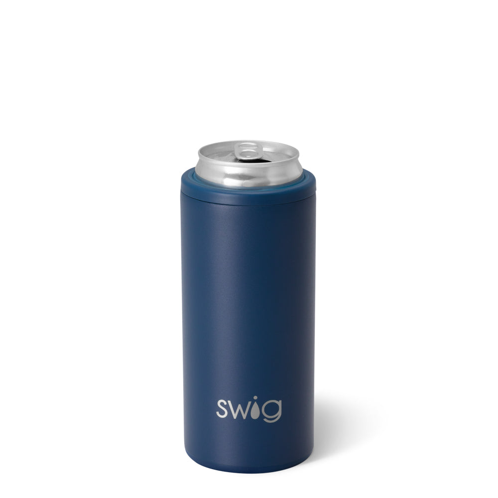 Navy Skinny Can Cooler 12oz - Insulated Beer Sleeve for Cans, Slim Design Fits Standard 12oz Beverages - Perfect for Parties, BBQs, and Outdoor Adventures