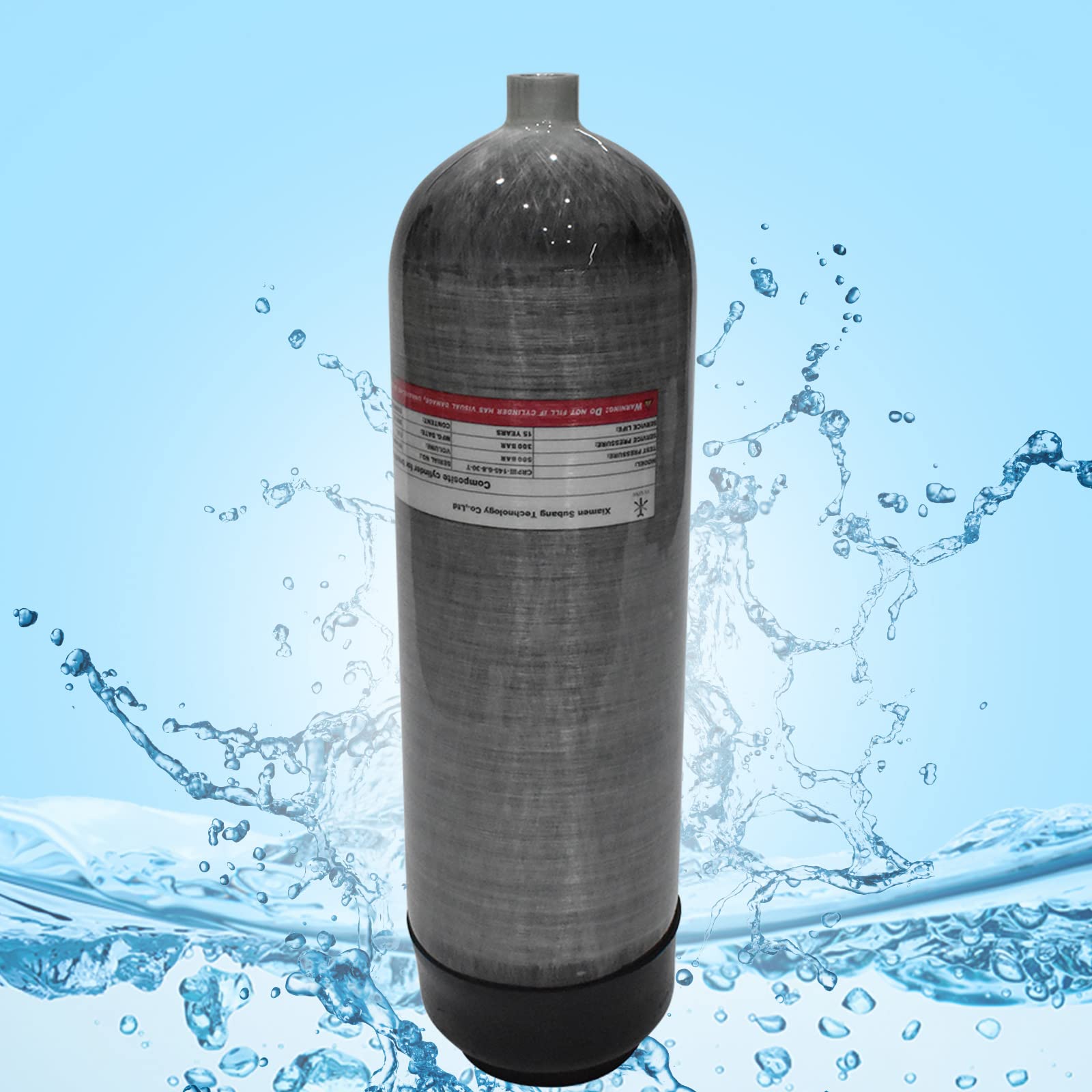 TUXING 4500Psi Carbon Fiber Scuba Diving Tank - 6.8L/414Cu in High Pressure Air Cylinder for PCP Air Rifles, Firefighting, Snorkeling & Water Sports | Lightweight & Durable for Deep Sea Diving, Paintball & Outdoor Adventures