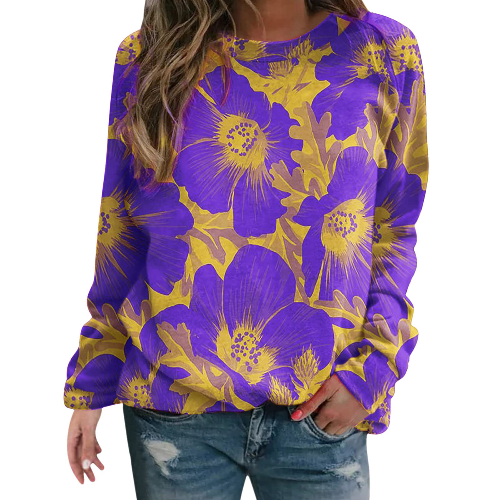 Vintage White Pullover Sweatshirt for Women - Soft Long Sleeve Casual Blouse with Retro Print - Perfect for Fall Layering, Weekend Outfits & Cozy Loungewear